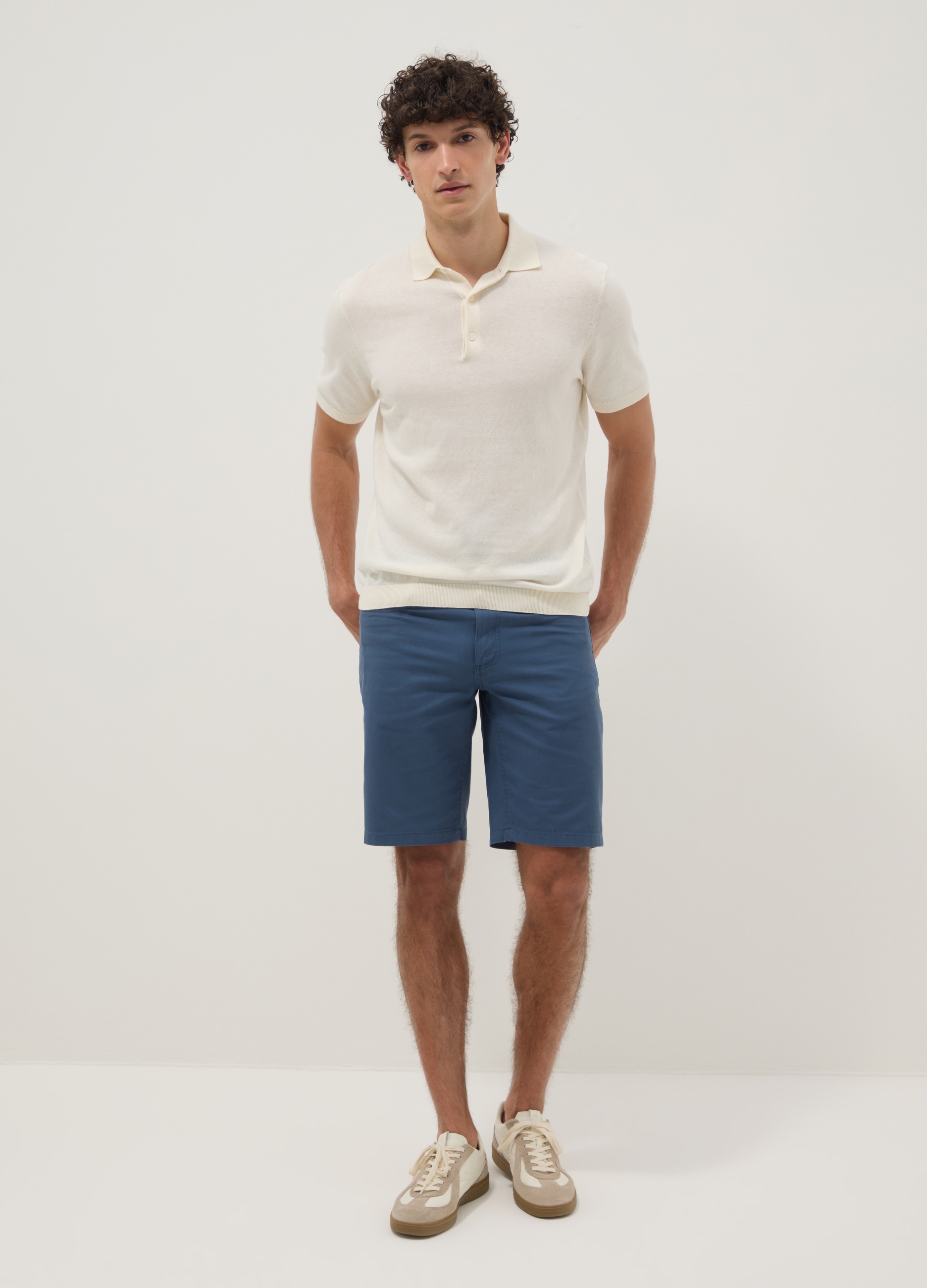 OVS, Shorts Blu In Puro Cotone Regular Fit, Uomo, Blu, Taglia: 56