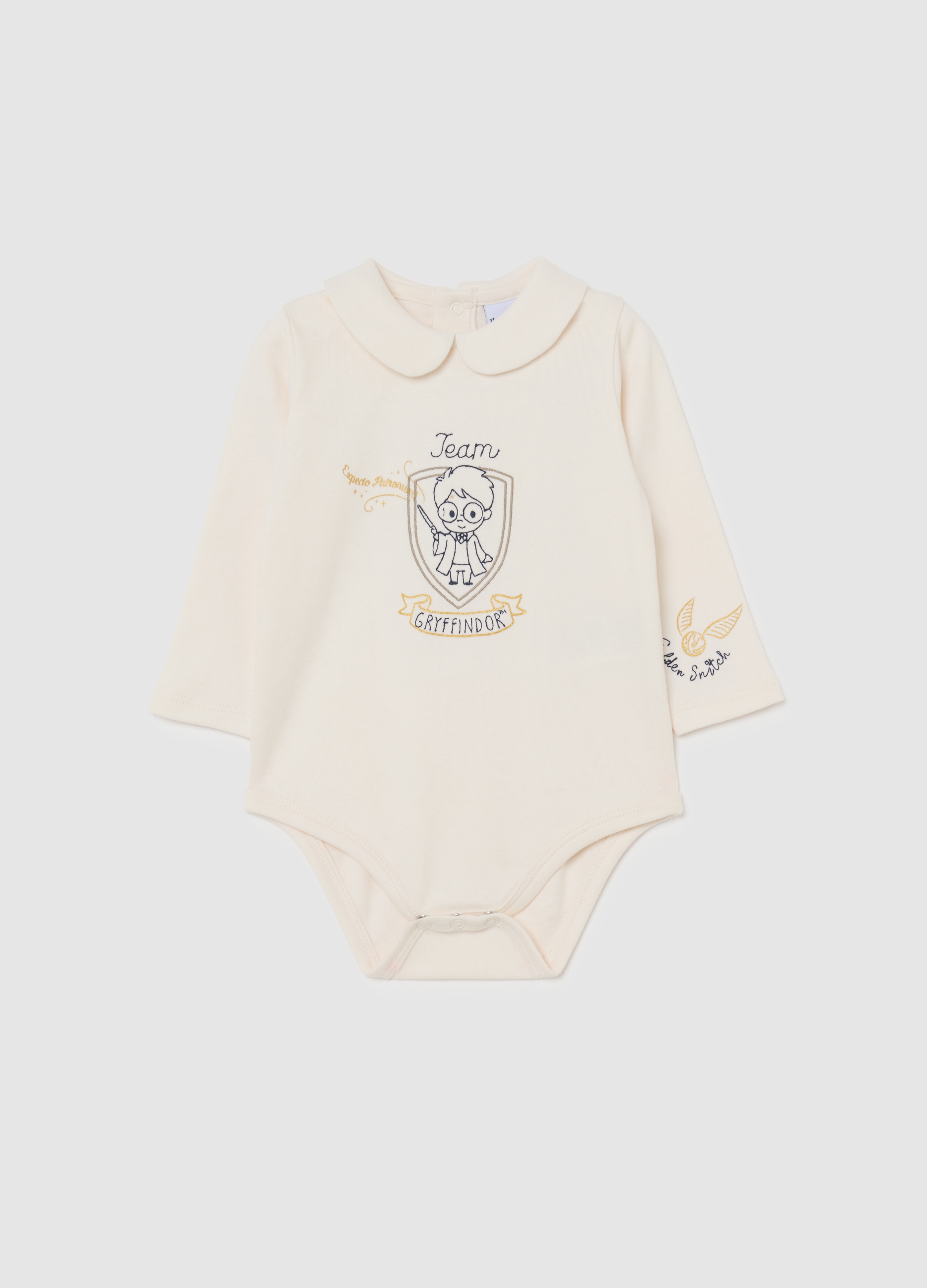 FAGOTTINO, Body Para Bebé En Puro Algodón Beige Con Estampado En El Cuello, Unisex, Beige Jaspeado, Talla: 1-3