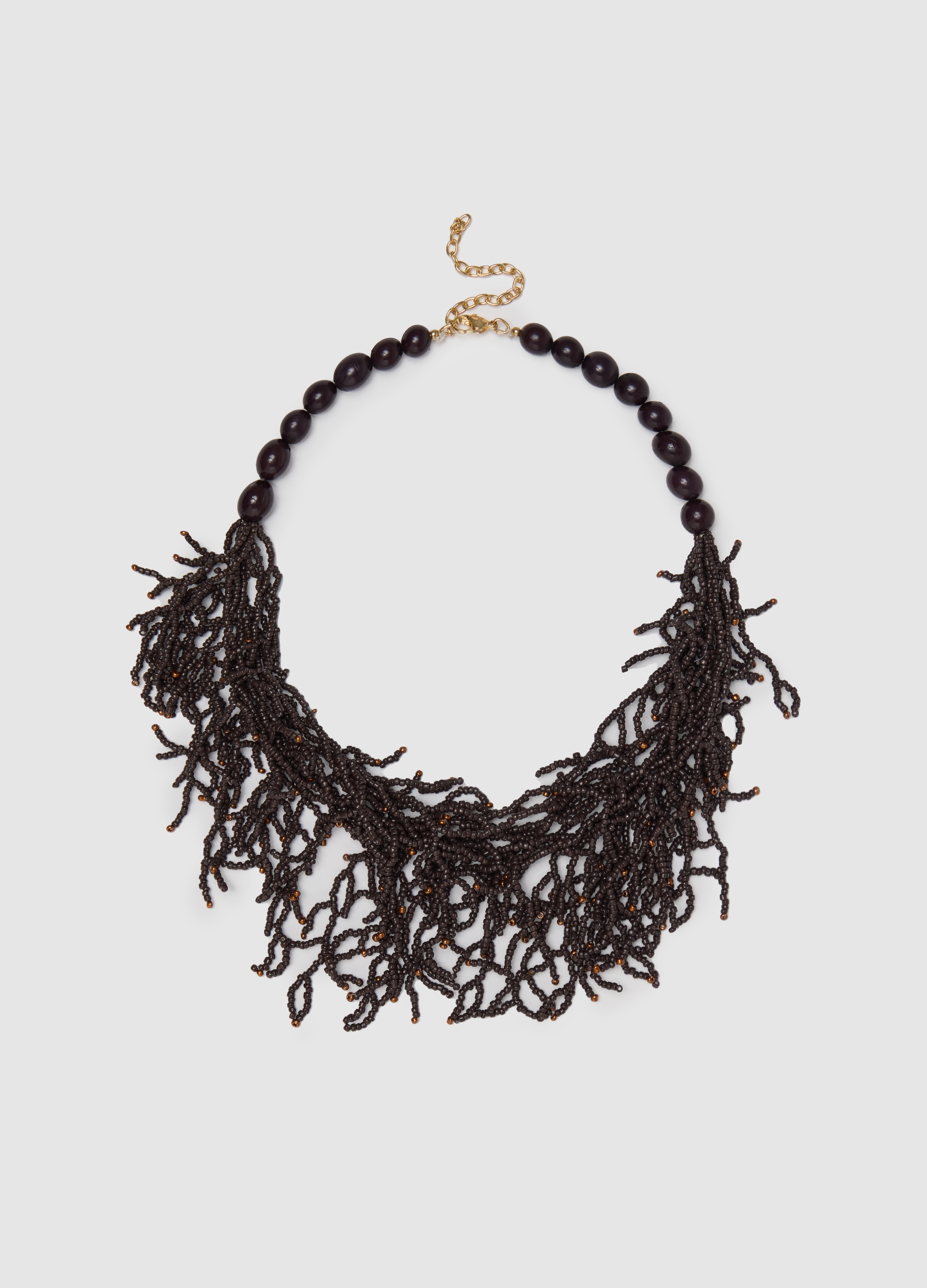 OVS , Collana Nera Con Perle E Fili Di Perline, Donna, Nero, Taglia: ONE SIZE