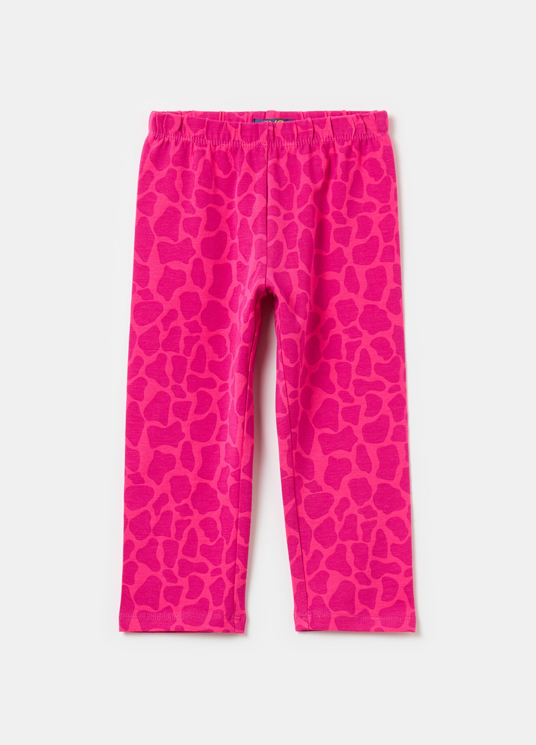 OVS, Leggings A Tre Quarti Con Stampa Maculata, Bambina, Rosa, Taglia: 3-4