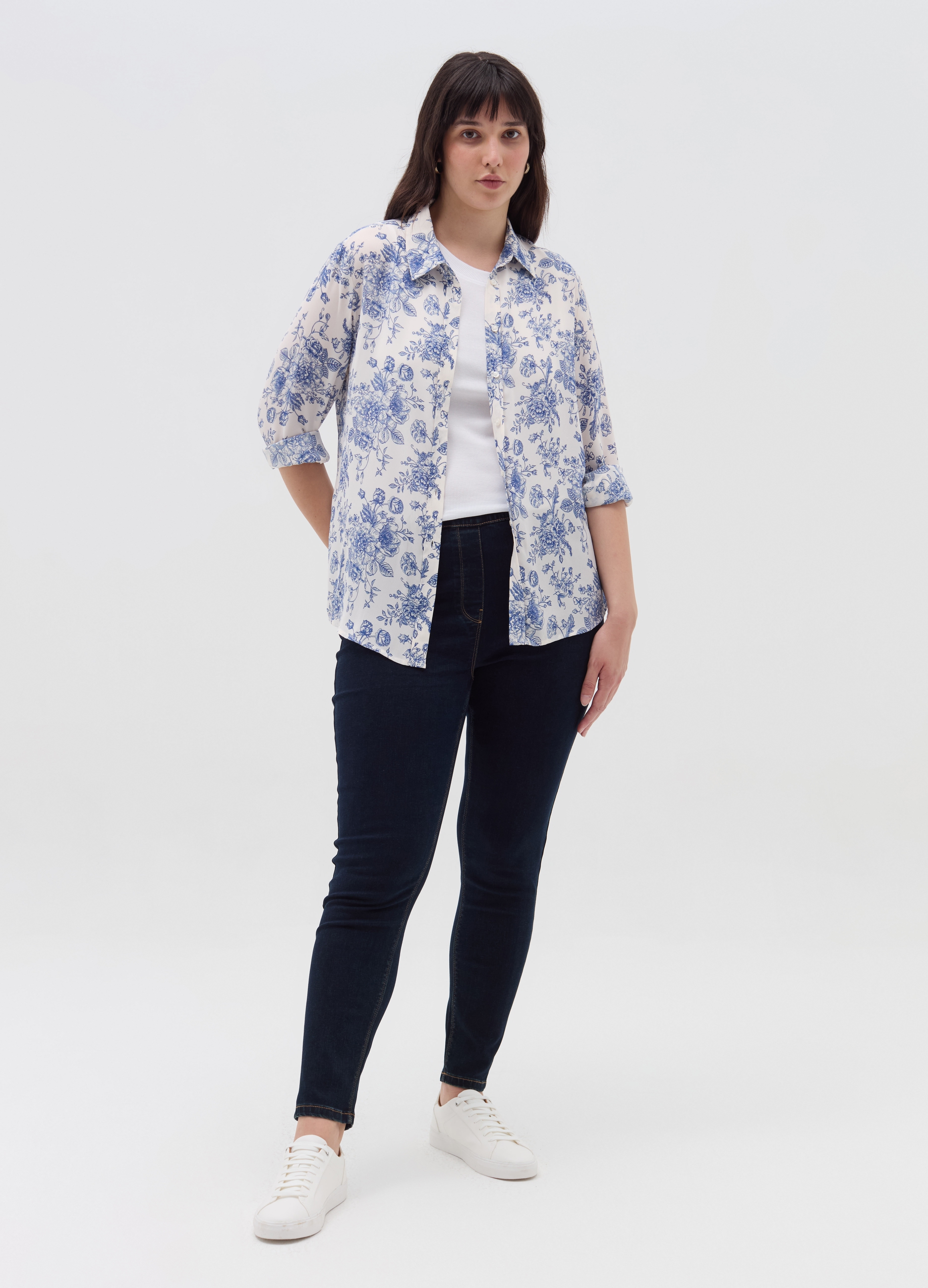 Jeggings Curvy Elástico, Mujer, Azul Noche, Talla: 51