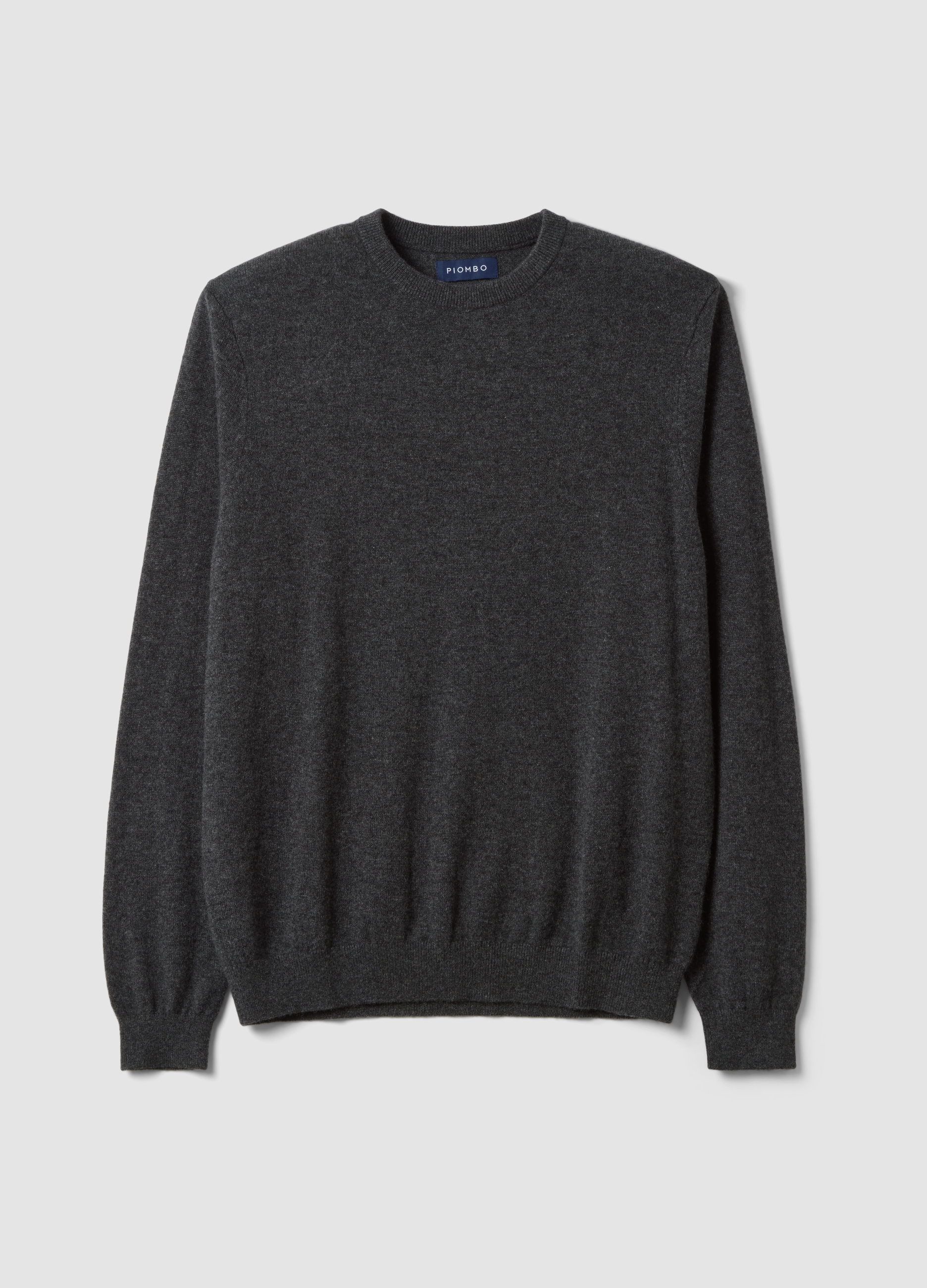 Piombo Contemporary, Maglia Grigia In Puro Cashmere Regular Fit, Unisex, Grigio, Taglia: M