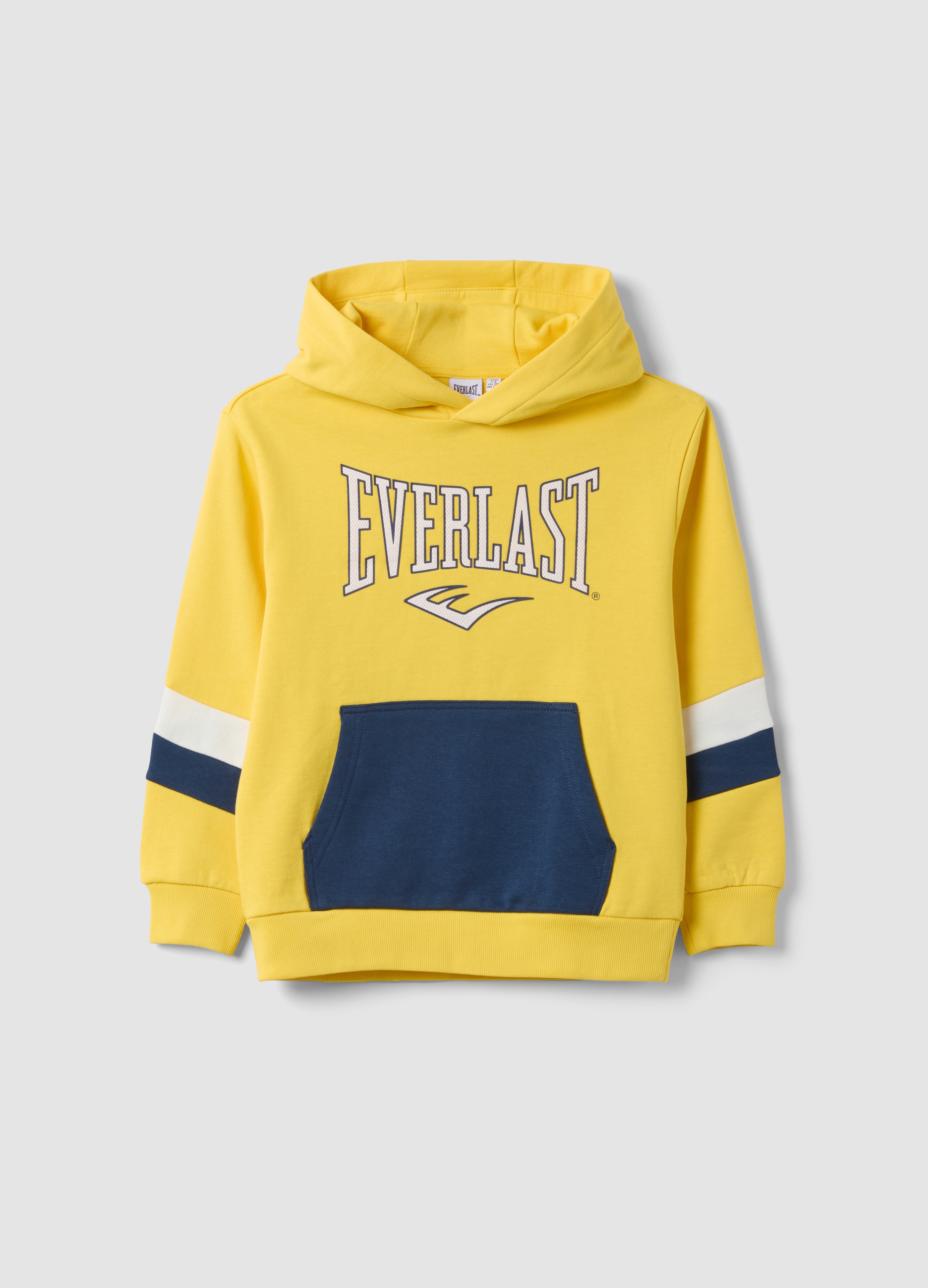 EVERLAST, Felpa Regular Fit Gialla Con Cappuccio In Puro Cotone Con Logo Per Bambino, Giallo, Taglia: 5-6