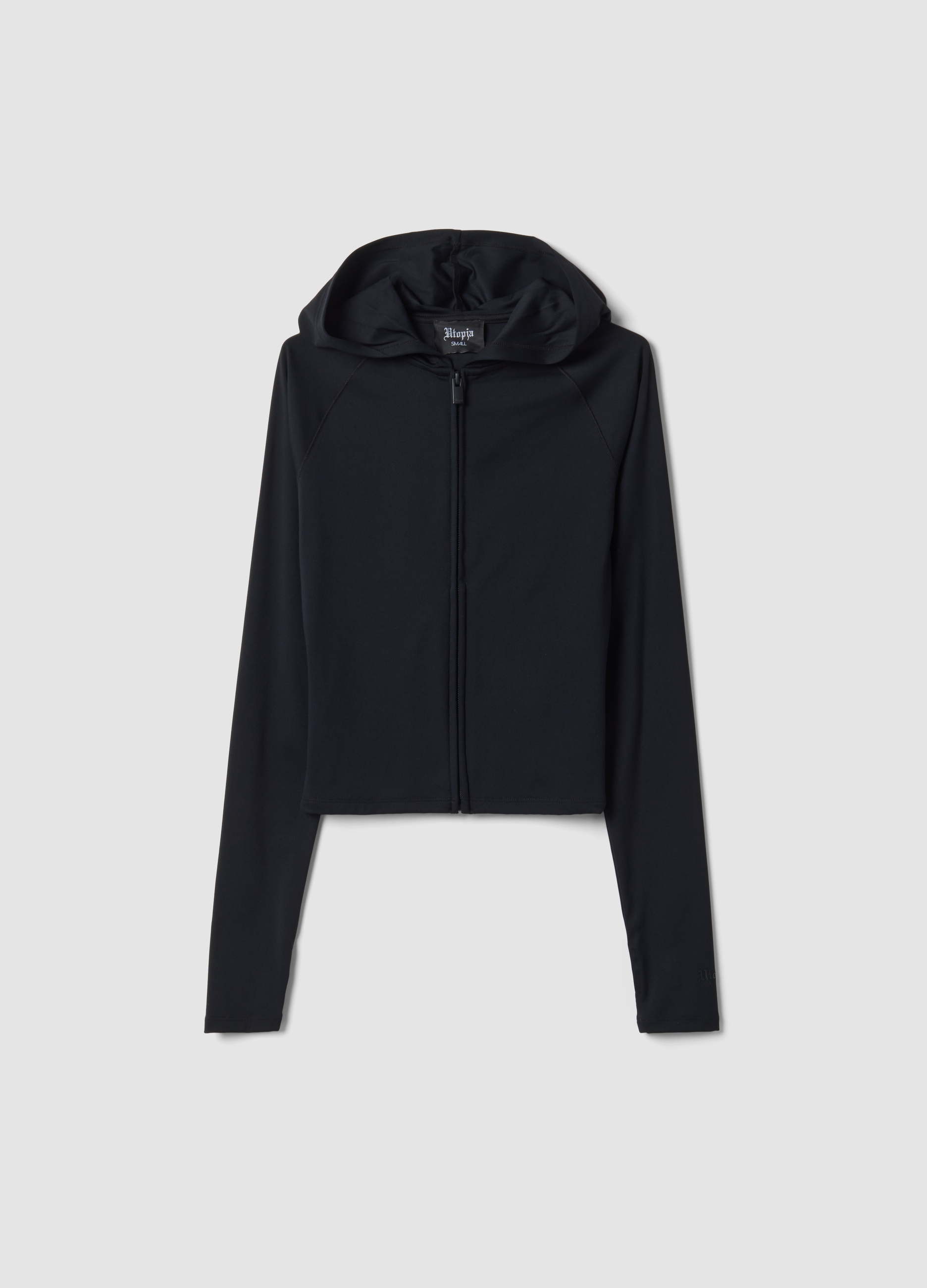 UTOPJA, Full-zip Yoga Hoodie Fitted Black, Donna, Nero, Taglia: L