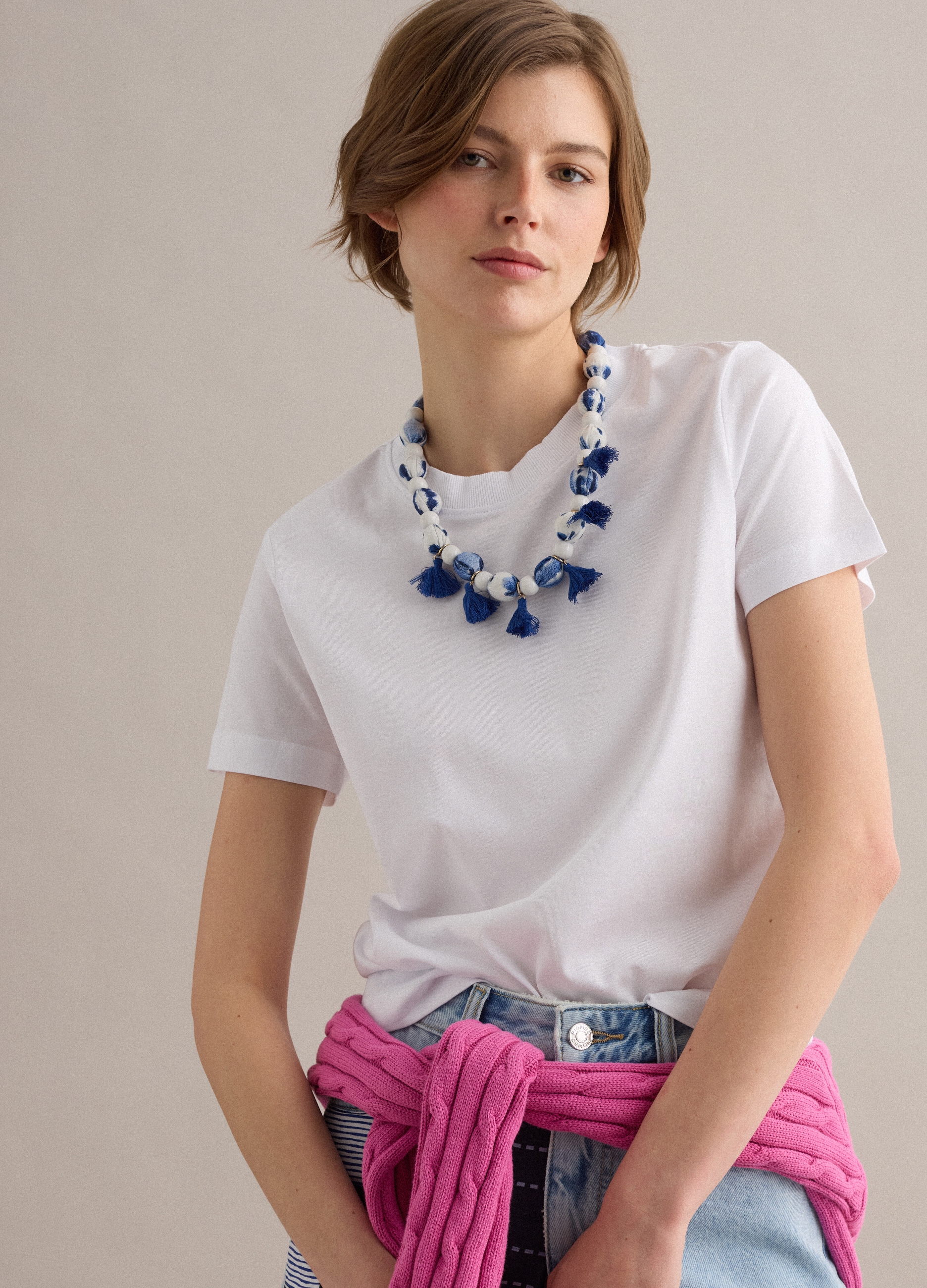 PIOMBO, T-shirt Bianca In Puro Cotone Supima A Maniche Corte Regular Fit, Donna, Bianco, Taglia: S