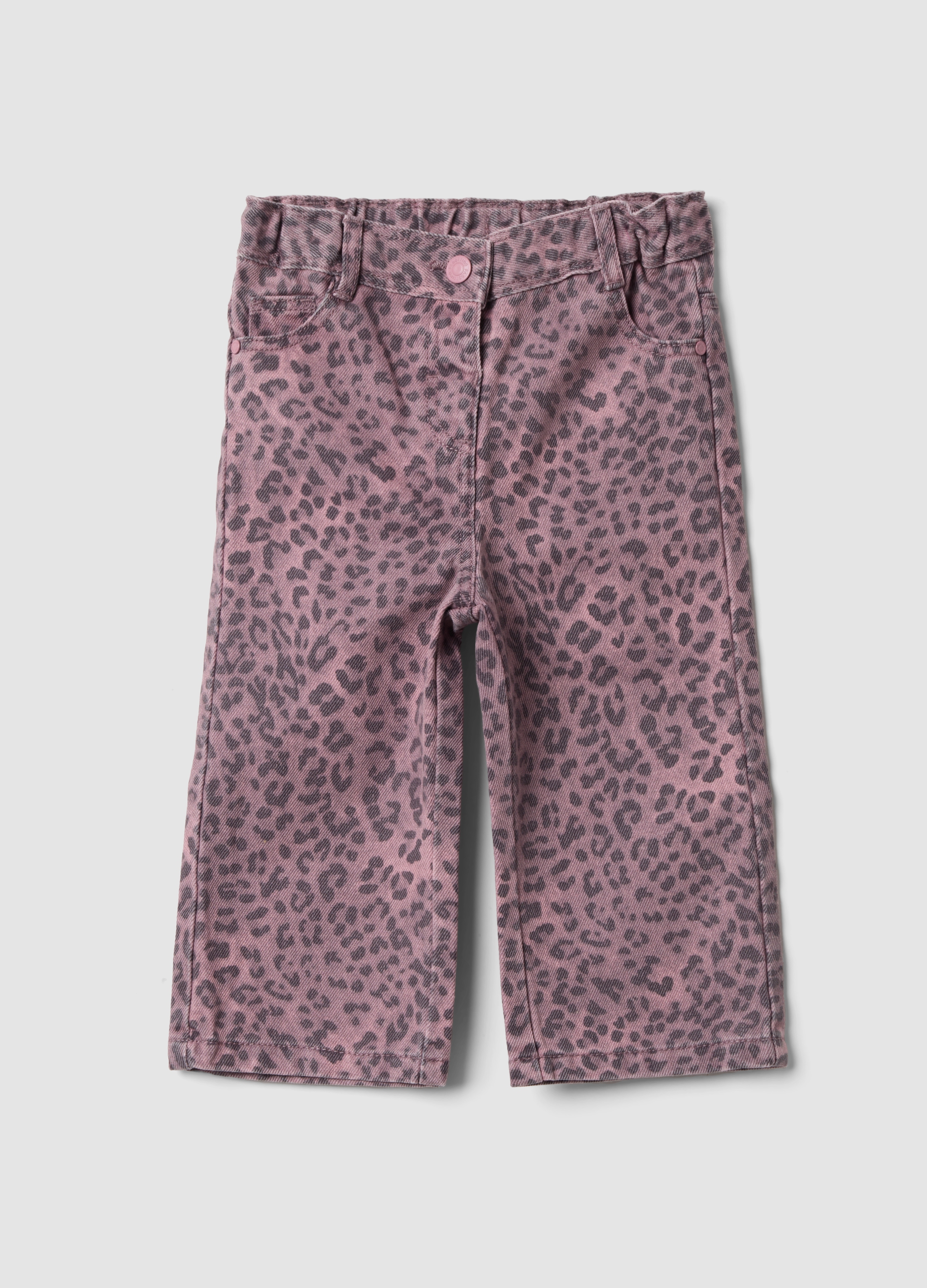 FAGOTTINO, Pantaloni Rosa Leopardati In Puro Cotone Per Bimba Regular Fit, Bambina, Rosa, Taglia: 30-36
