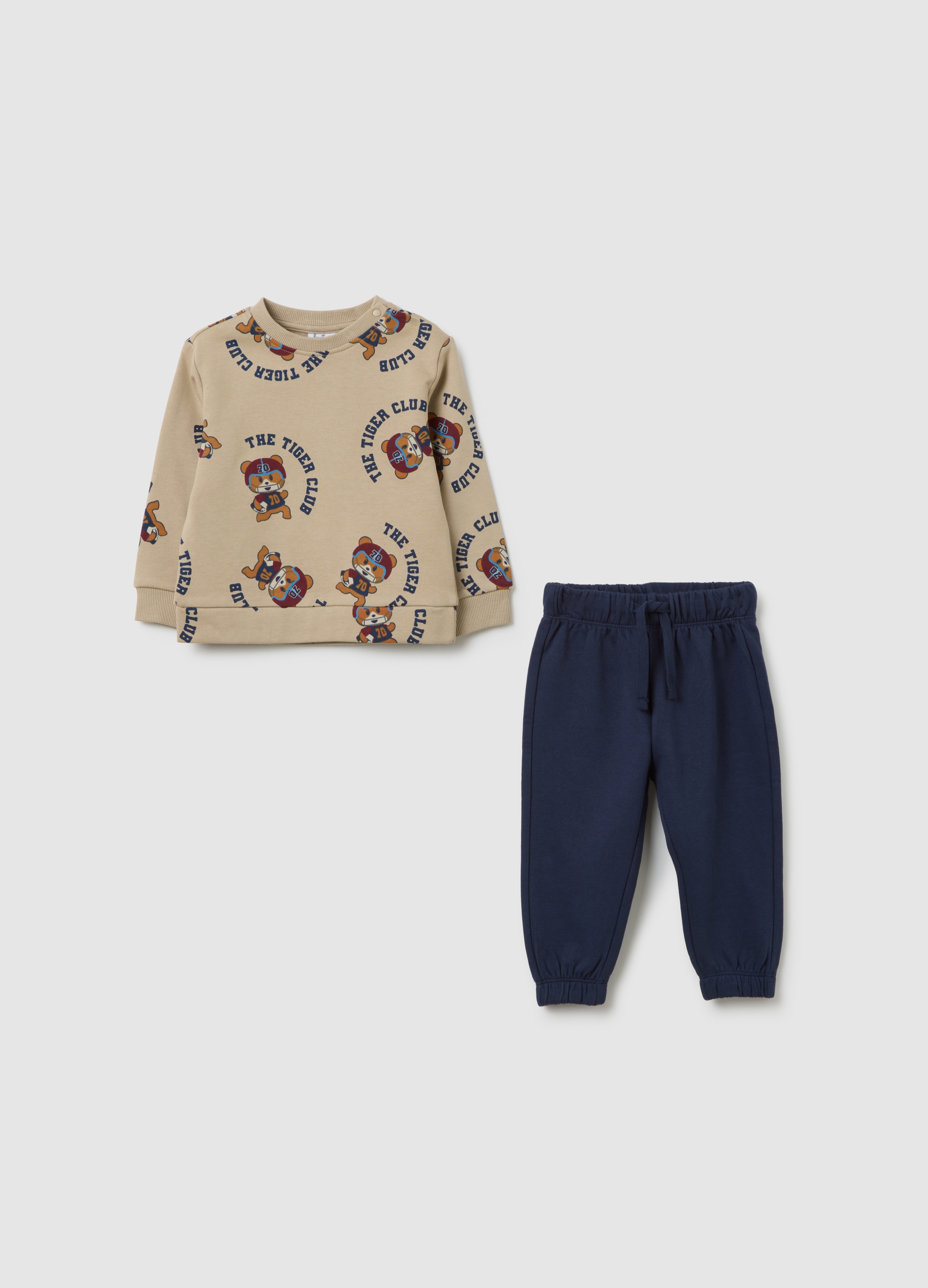 Completo Da Bambino In Puro Cotone Beige Regular Fit, Niño, Beige Claro, Talla: 24-30