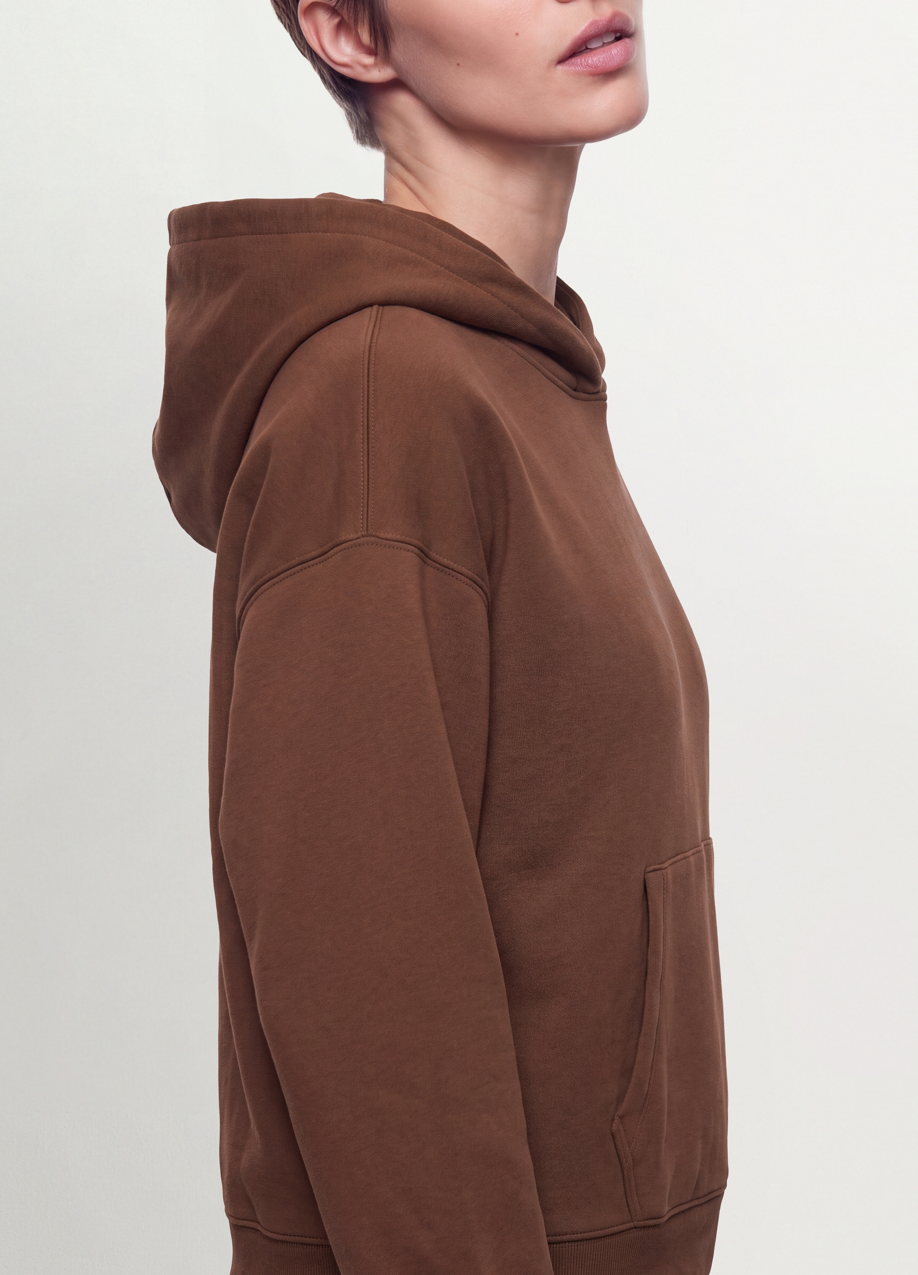 OVS, Felpa Marrone In Misto Cotone Con Cappuccio Regular Fit, Donna, Marrone, Taglia: L