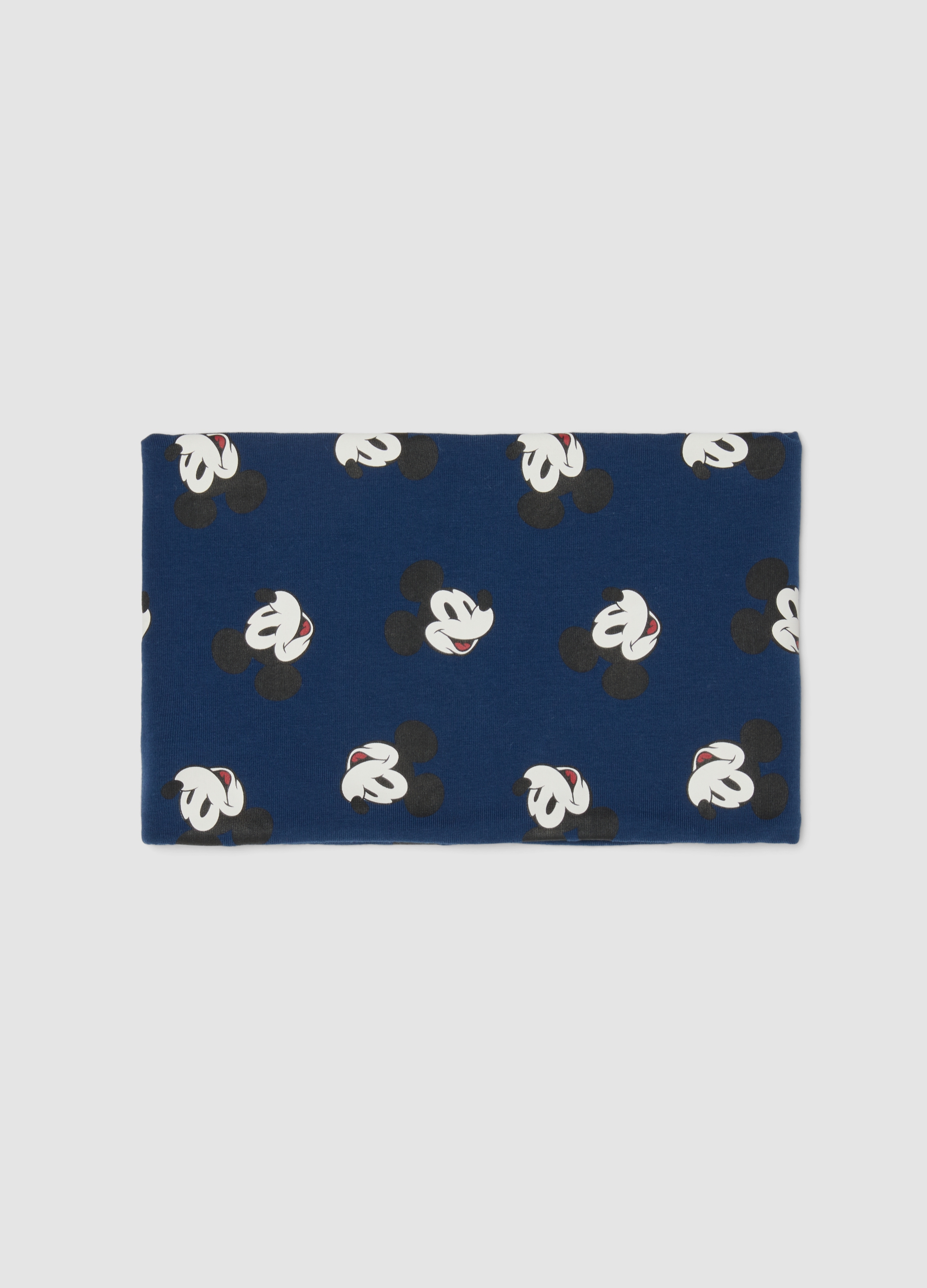 FAGOTTINO, Sciarpa Blu In Cotone Organico Elasticizzato Con Stampa Mickey Per Bimbo, Bambino, Blu, Taglia: ONE SIZE