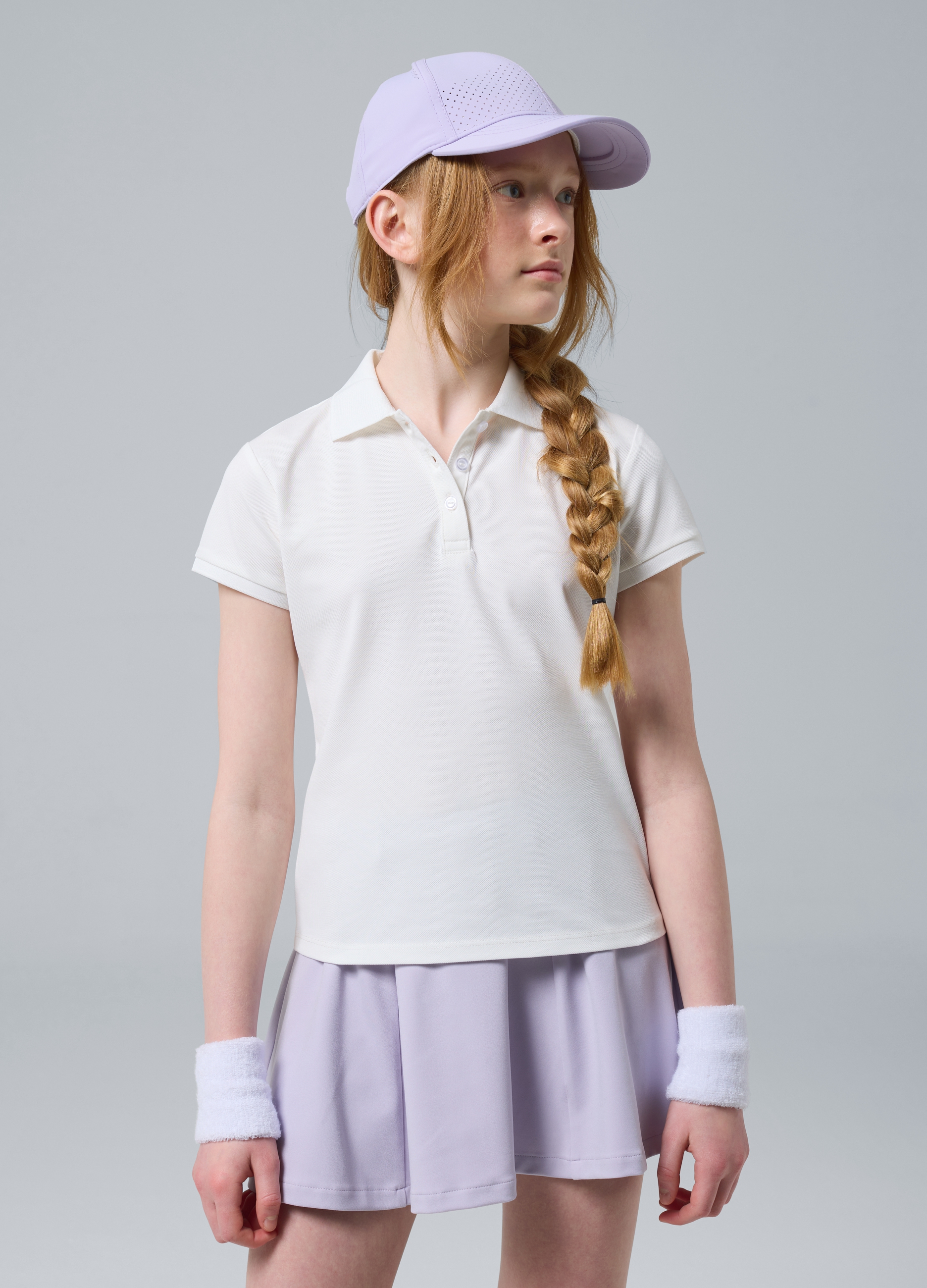 ALTAVIA COURT, Polo Sportiva Bianca In Cotone Elasticizzato Altavia Court, Bambina, Bianco, Taglia: 10-11