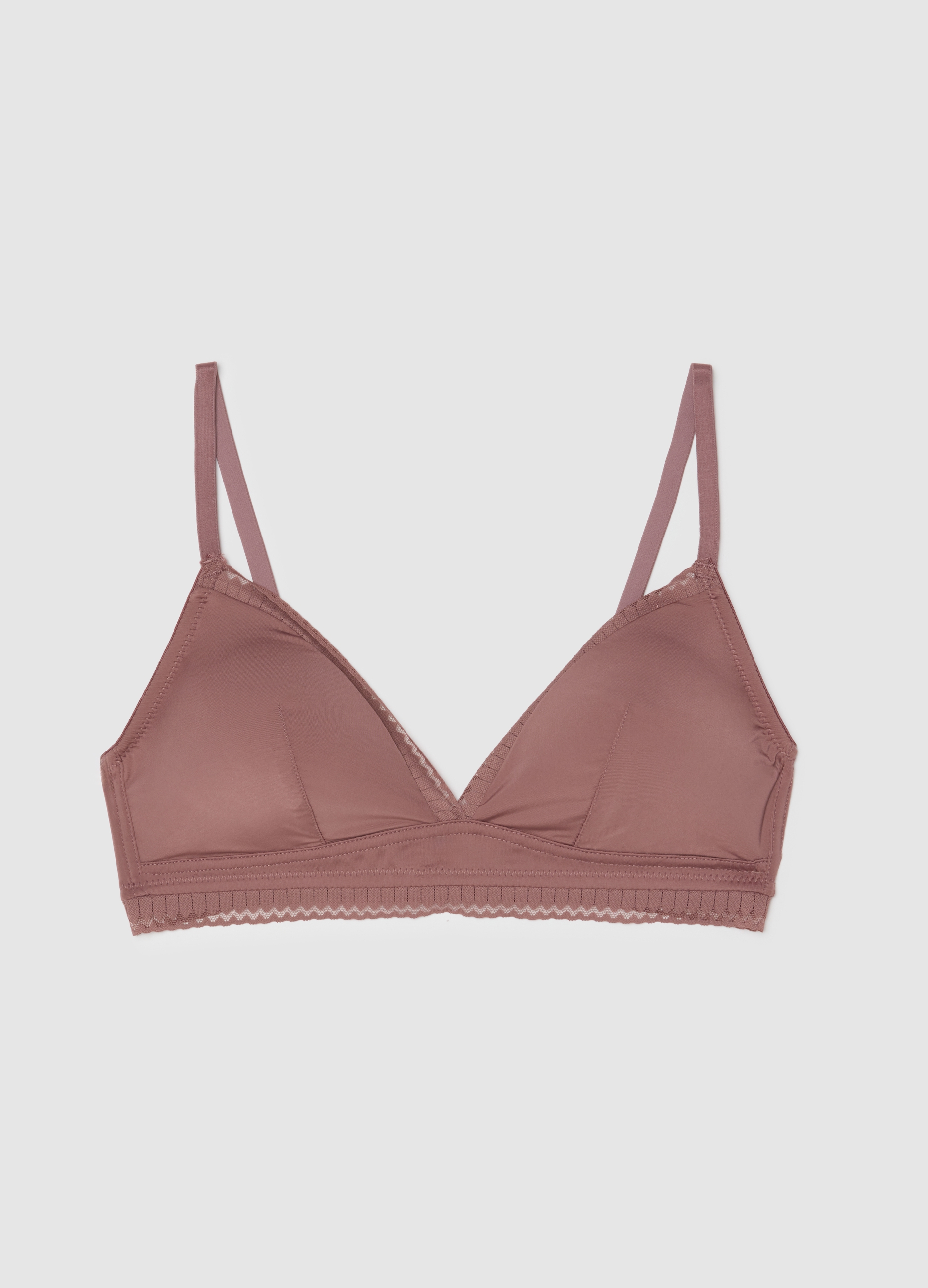 Reggiseno Beige A Triangolo Con Inserti In Rete, Mujer, Rosa, Talla: 3B