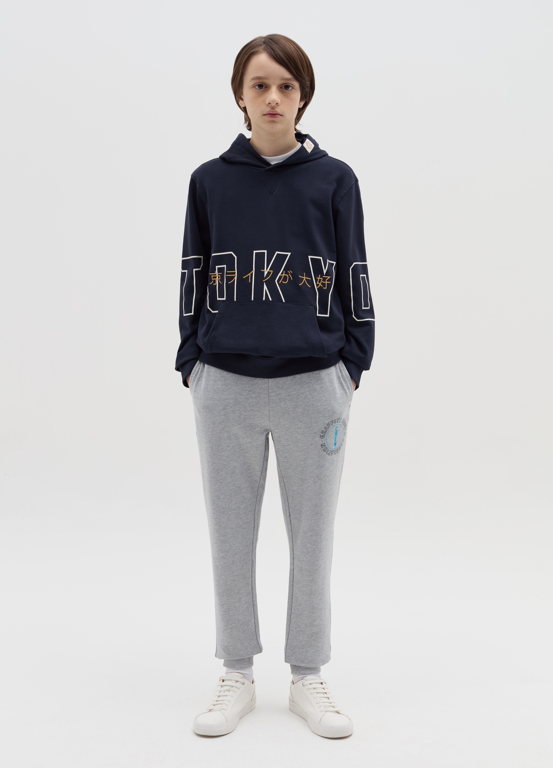 OVS KIDS, Joggers Con Stampa Graffiti, Bambino, Grigio, Taglia: 10-11