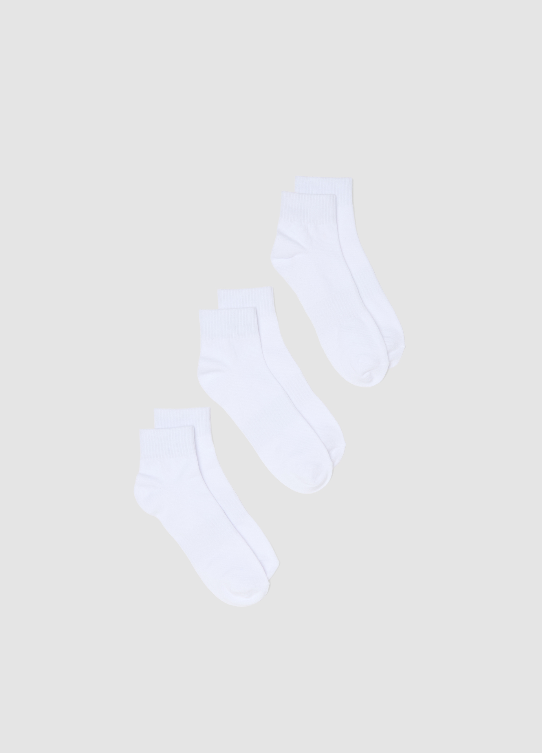 Tripack De Calcetines Deportivos A La Altura Del Tobillo En Mezcla De Algodón Blanco, Hombre, Blanco óptico, Talla: 43/46