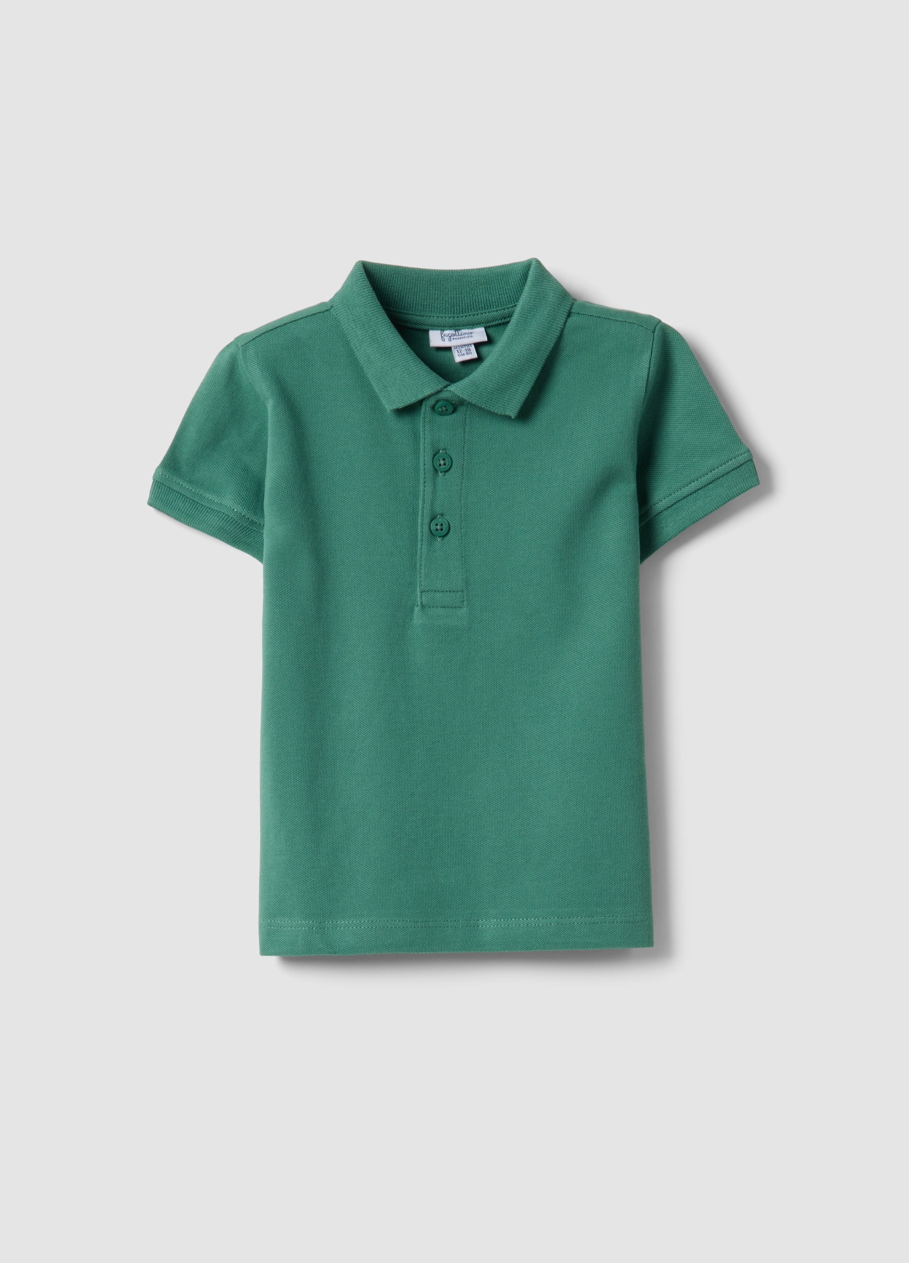 FAGOTTINO, Polo Verde De Algodón Orgánico Para Niño, Corte Regular, Niño, Verde hoja, Talla: 30-36