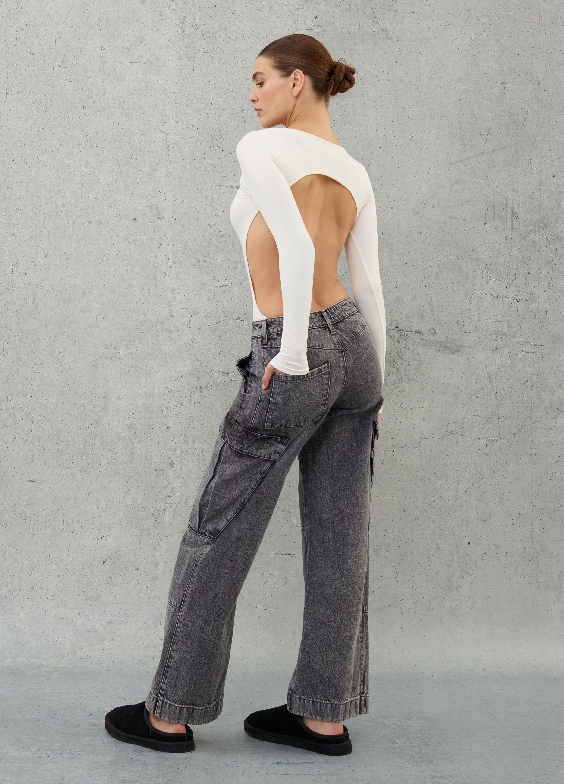 UTOPJA, Cargo Denim Vintage Gray, Donna, Grigio, Taglia: XS