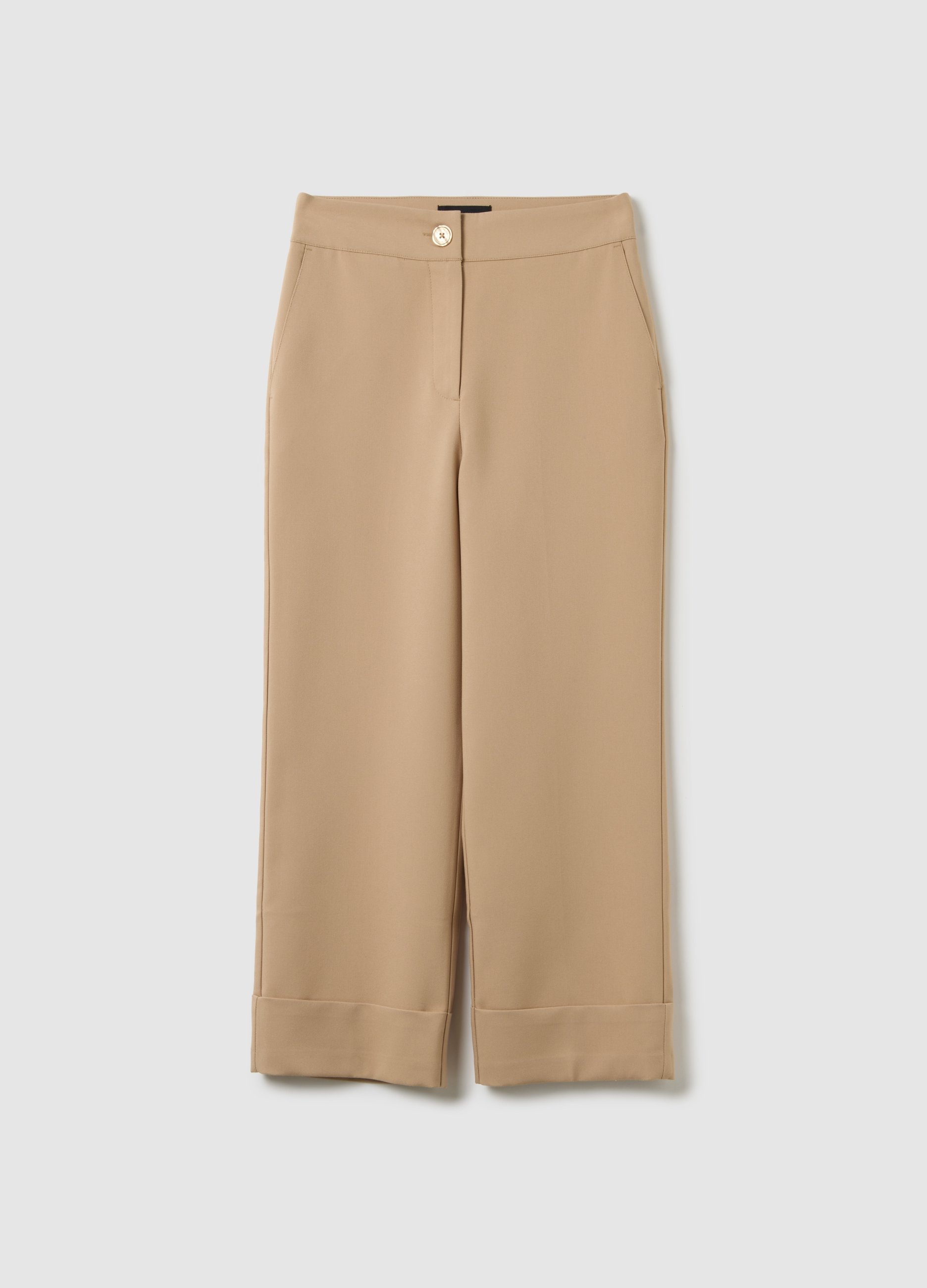 OVS, Pantalones Beige De Estilo Regular, Mujer, Beige Claro, Talla: 34