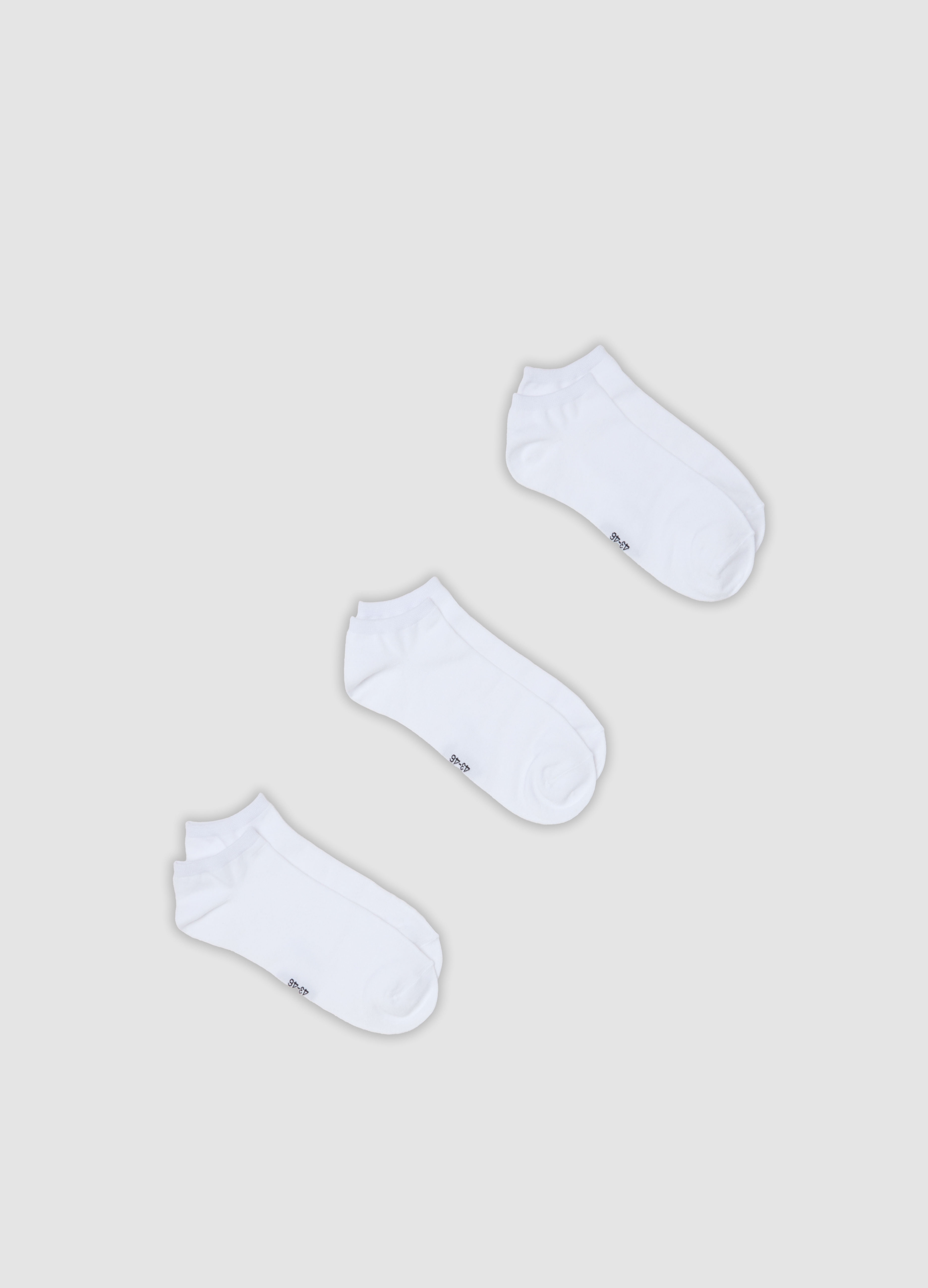 OVS, Tripack Di Calze Sportive Bianche In Tessuto Elasticizzato, Uomo, Bianco, Taglia: 43-46