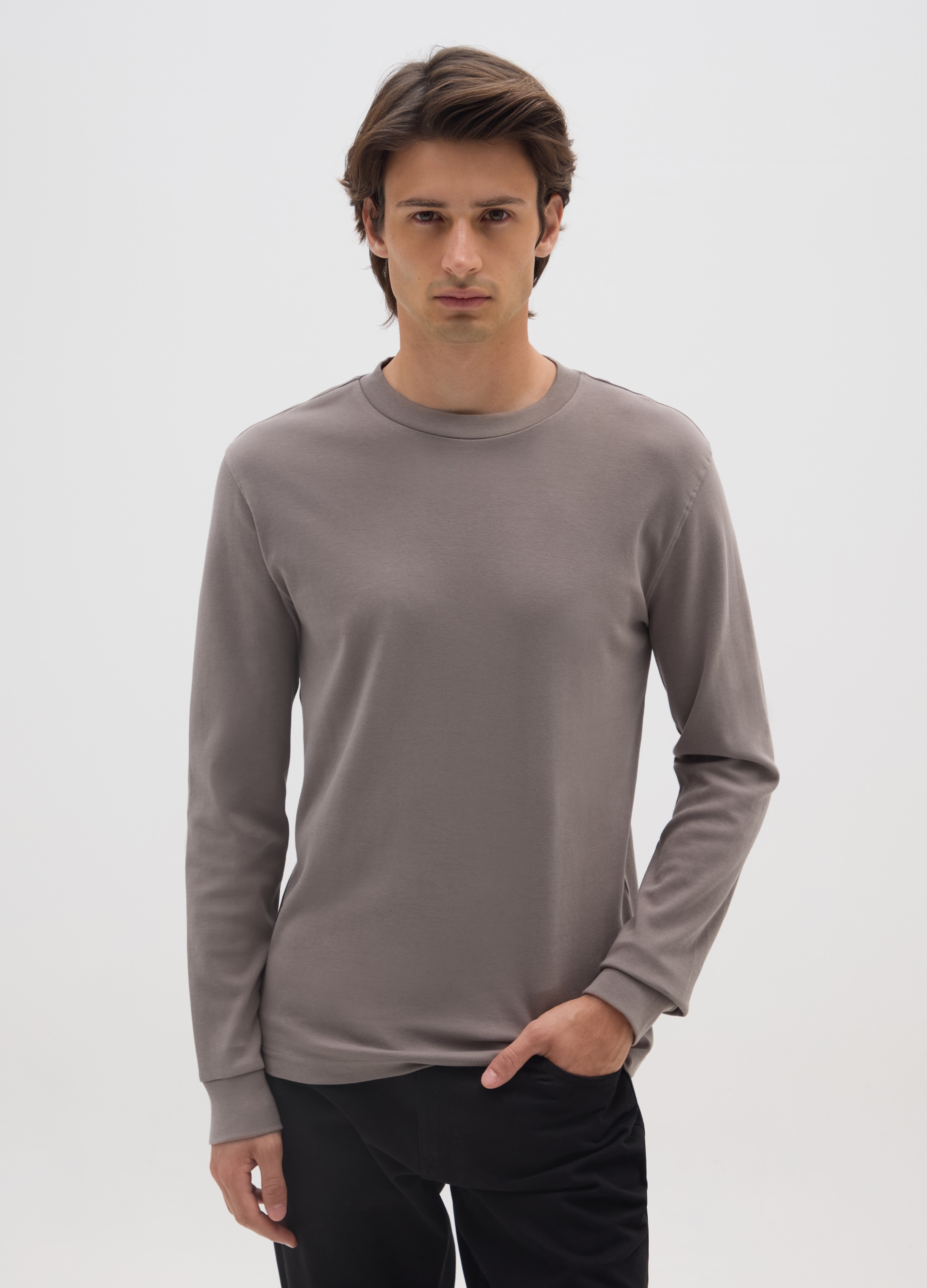 OVS, Maglia A Maniche Lunghe Da Ragazzo In Puro Cotone Grigia, Uomo, Grigio, Taglia: XXL