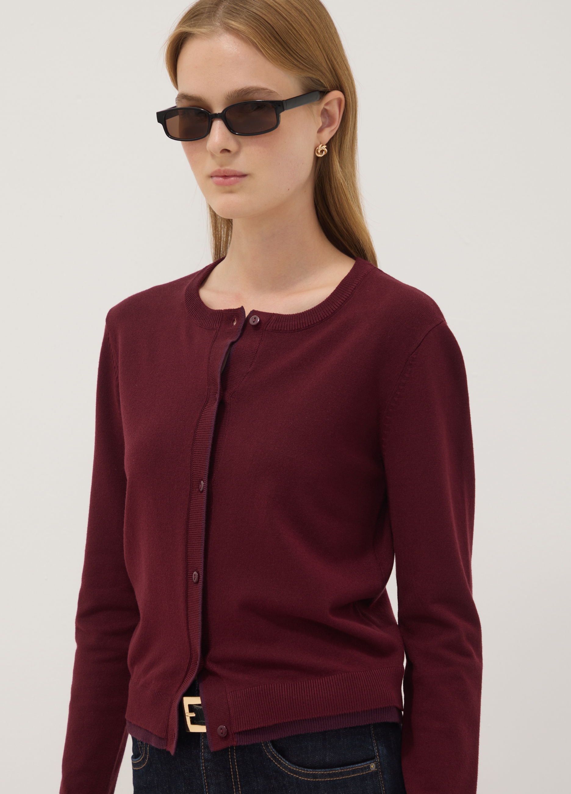 OVS, Cardigan Rosso In Misto Viscosa A Maglia Rasata, Donna, Rosso, Taglia: XXL