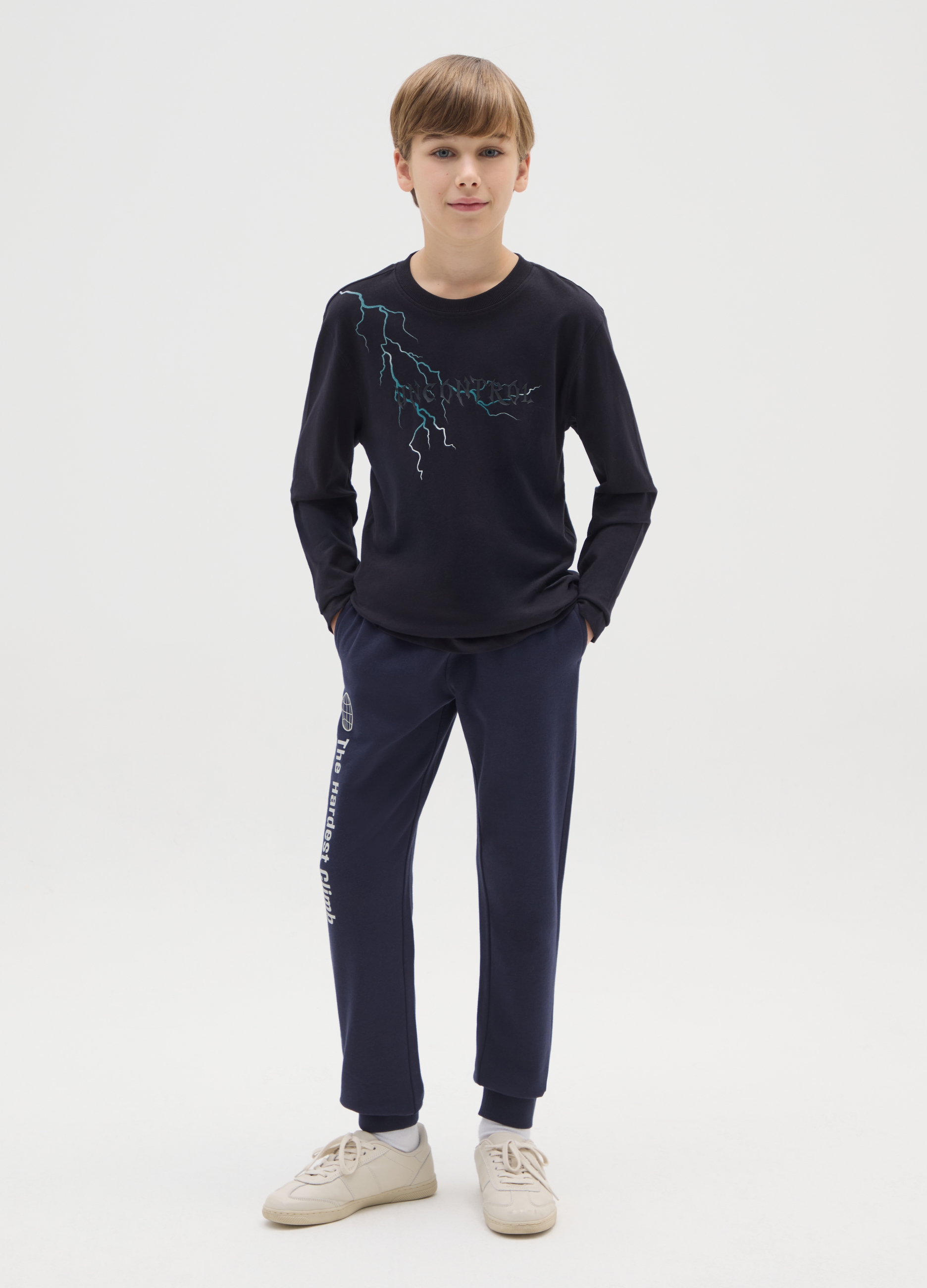 OVS KIDS, Pantaloni Grigi Regular In Cotone Per Ragazzo, Bambino, Beige, Taglia: 11-12