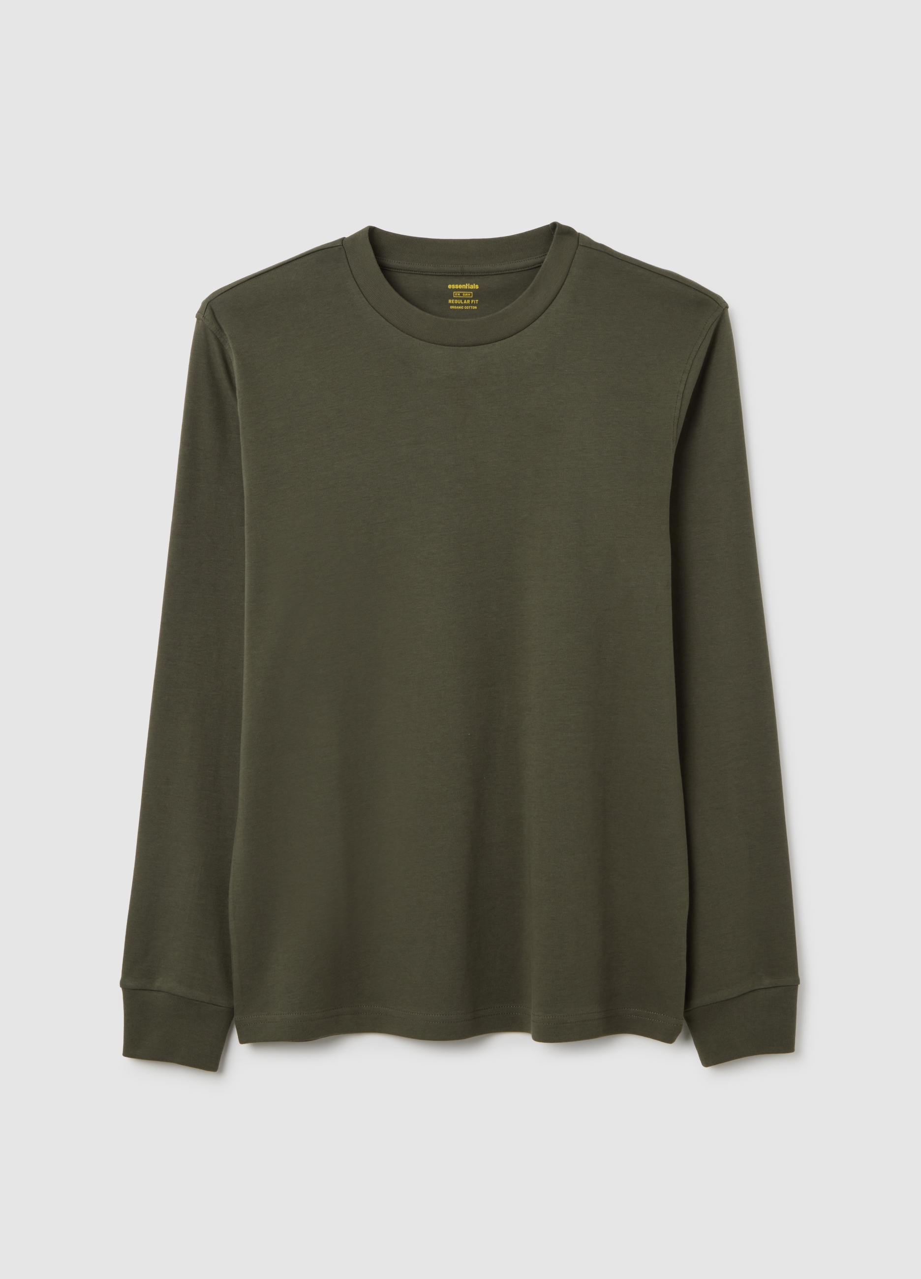 Maglia A Maniche Lunghe Da Ragazzo In Puro Cotone Verde, Hombre, Verde claro, Talla: L