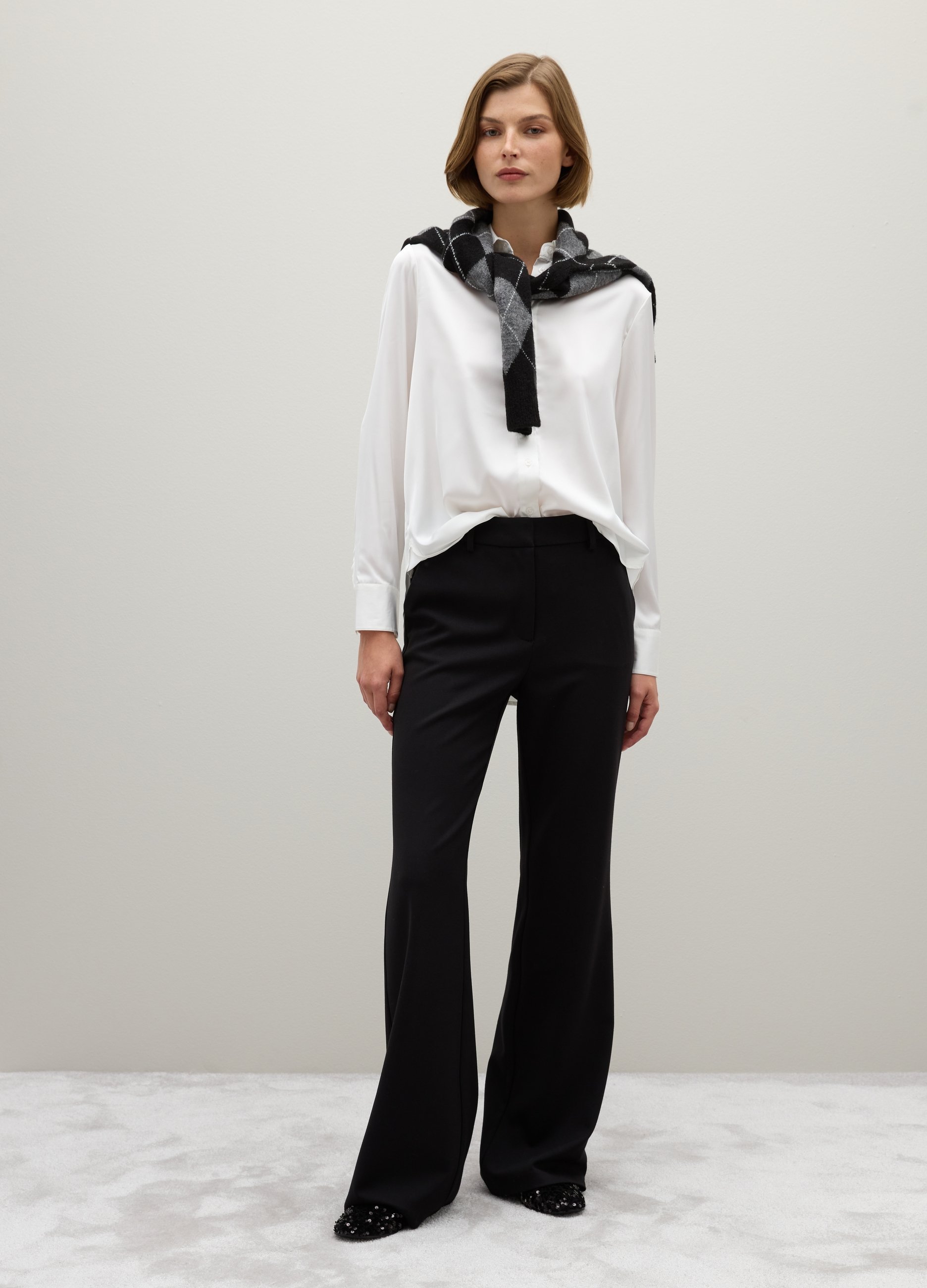 OVS, Pantalones De Campana Negros, Mujer, Gunmetal, Talla: 34