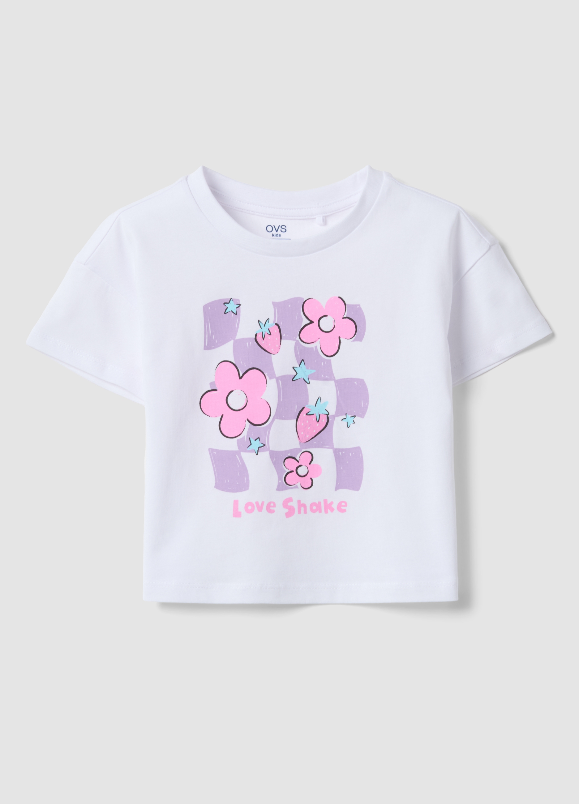 OVS KIDS, Camiseta Blanca De Algodón Puro Para Niña, Ajuste Regular Con Estampado, Niña, Blanco óptico, Talla: 6-7