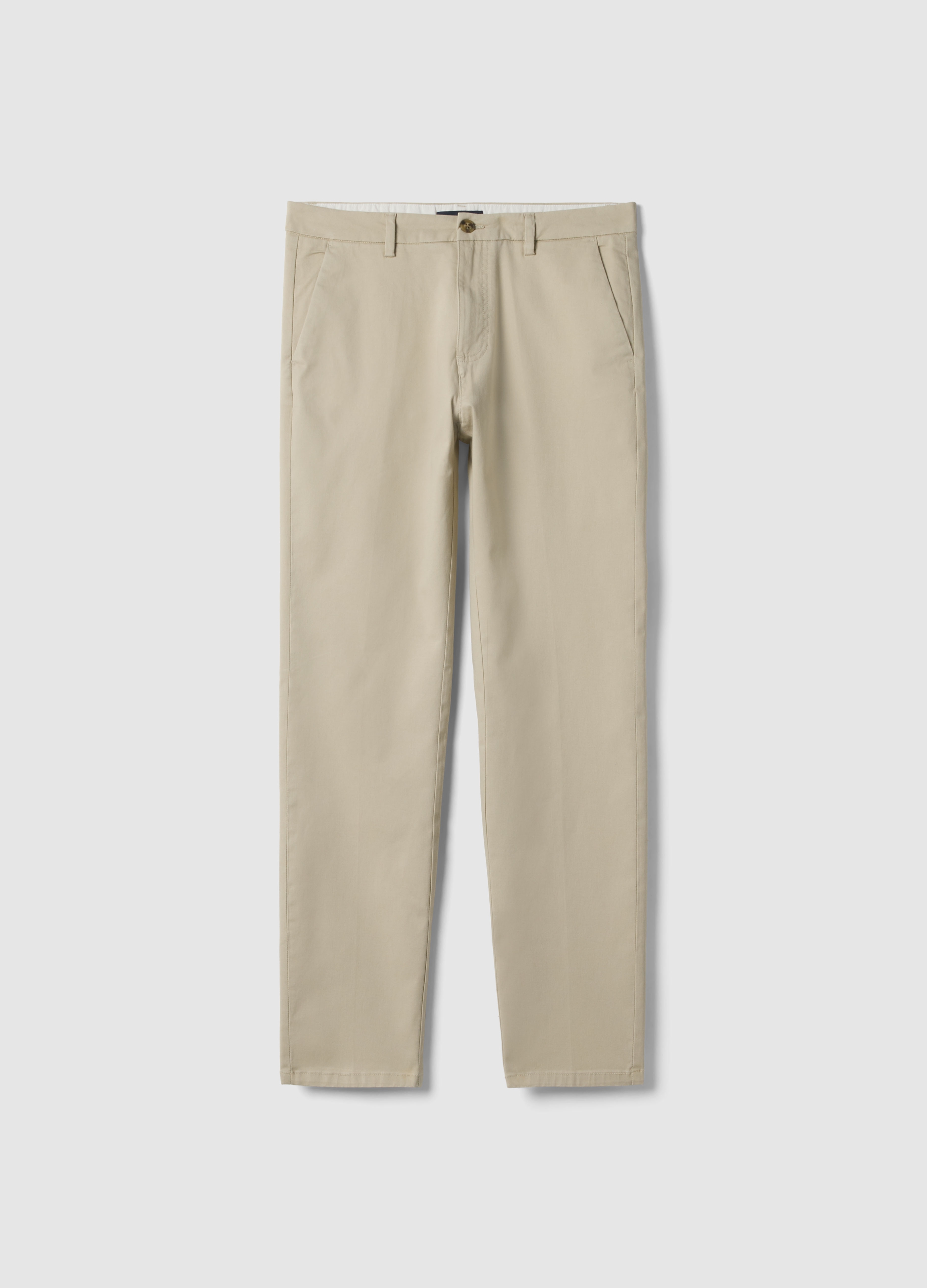 PIOMBO, Pantalones Chino Beige De Algodón Elástico Slim Fit, Hombre, Beige Jaspeado, Talla: 56