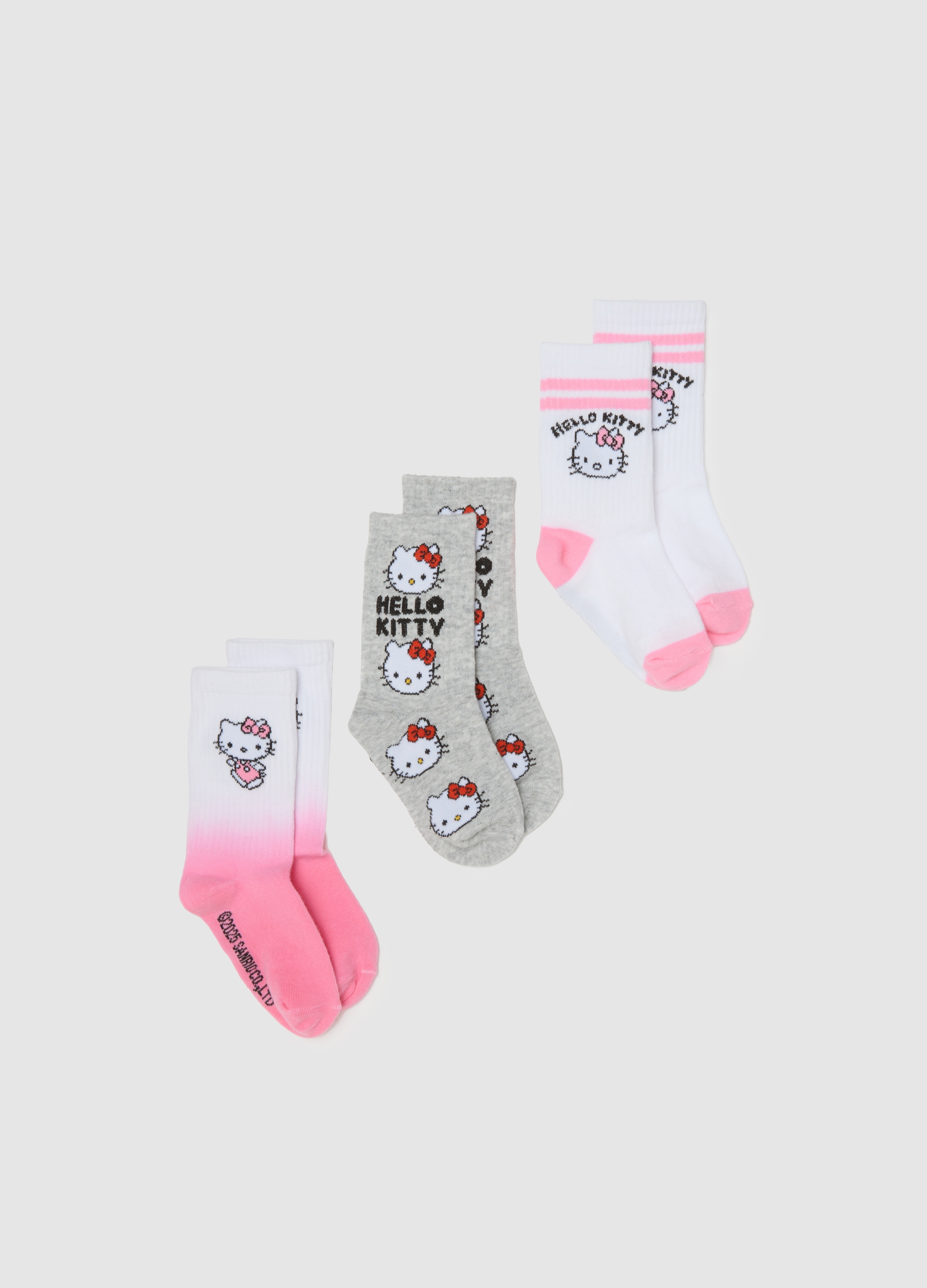 OVS KIDS, Tripack De Calcetines Multicolor Hello Kitty, Niña, Multicolor, Talla: 28/30