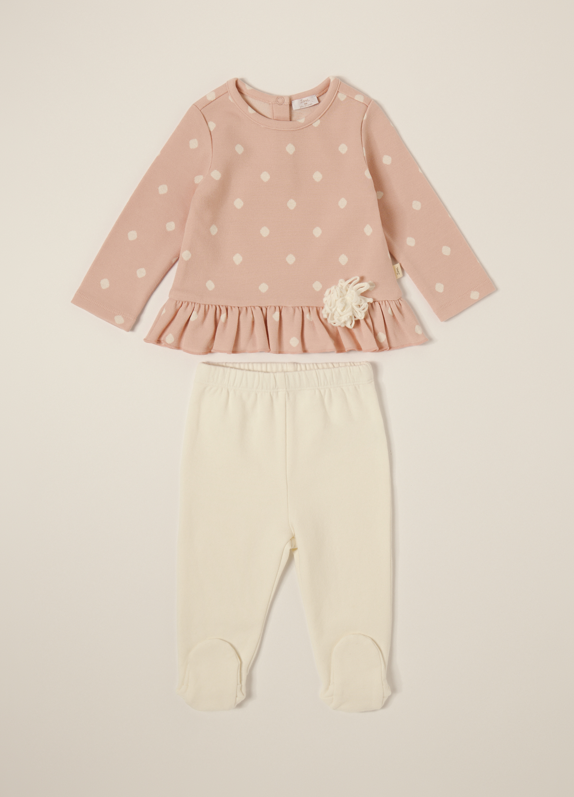 IANA, Set Rosa In Cotone Elasticizzato Per Neonato, Neonata, Rosa, Taglia: 1