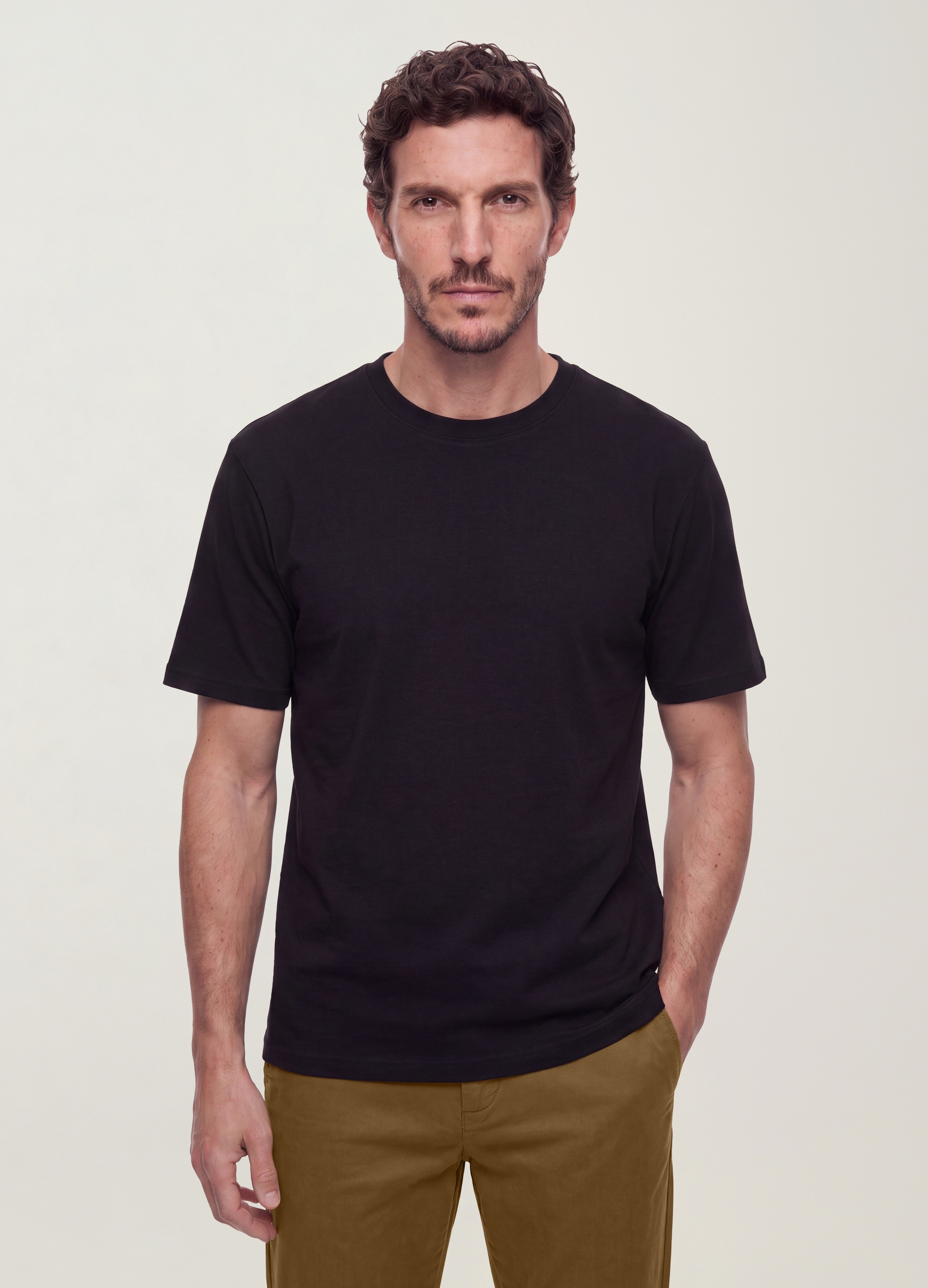 OVS, T-shirt The Iconic Tee Nera In Puro Cotone A Maniche Corte Relaxed Fit, Uomo, Nero, Taglia: M