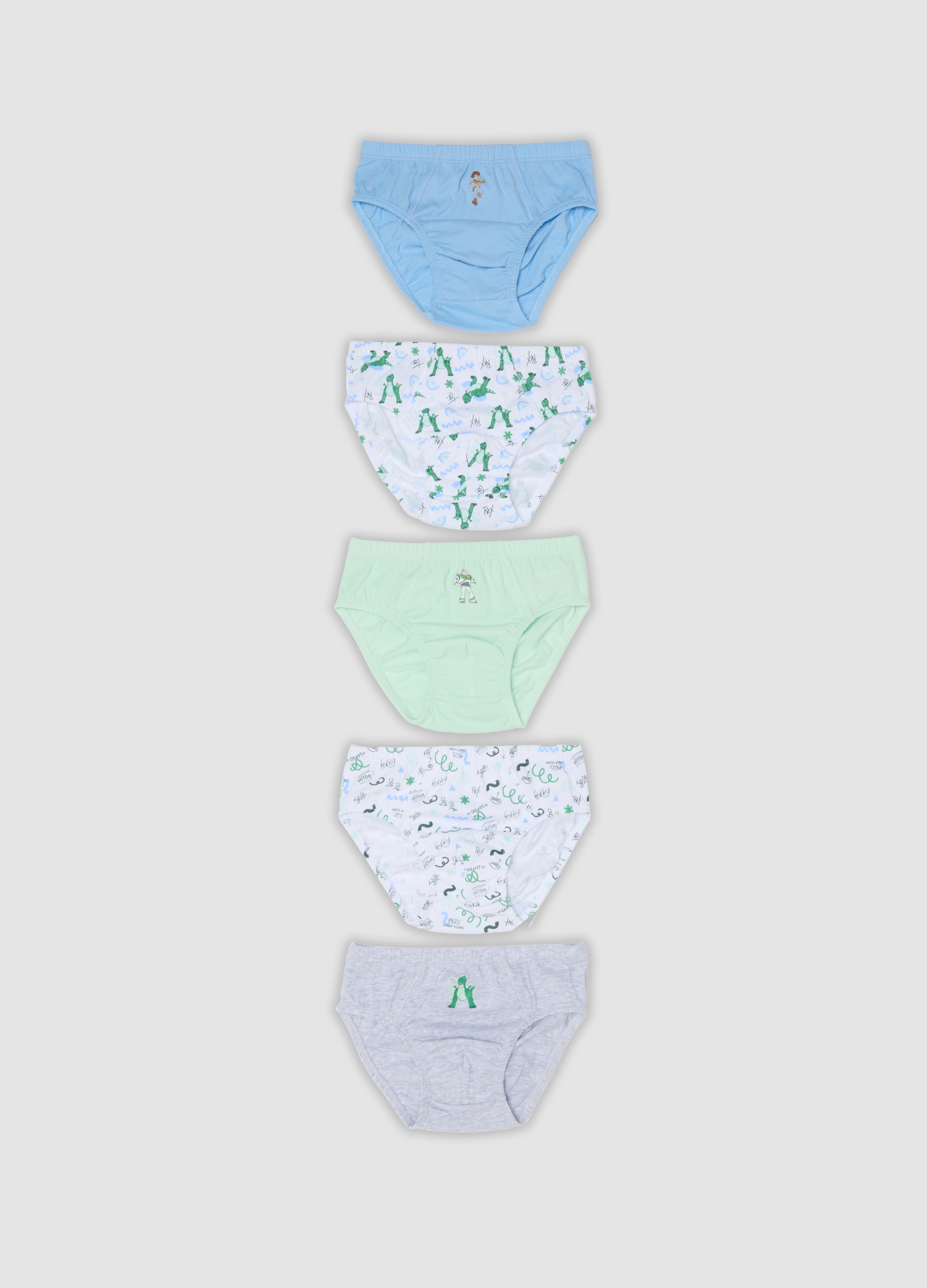 DISNEY, Multipack Di Cinque Slip Multicolor In Cotone Organico Con Stampe Toy Story, Bambino, Multicolor, Taglia: 3-4