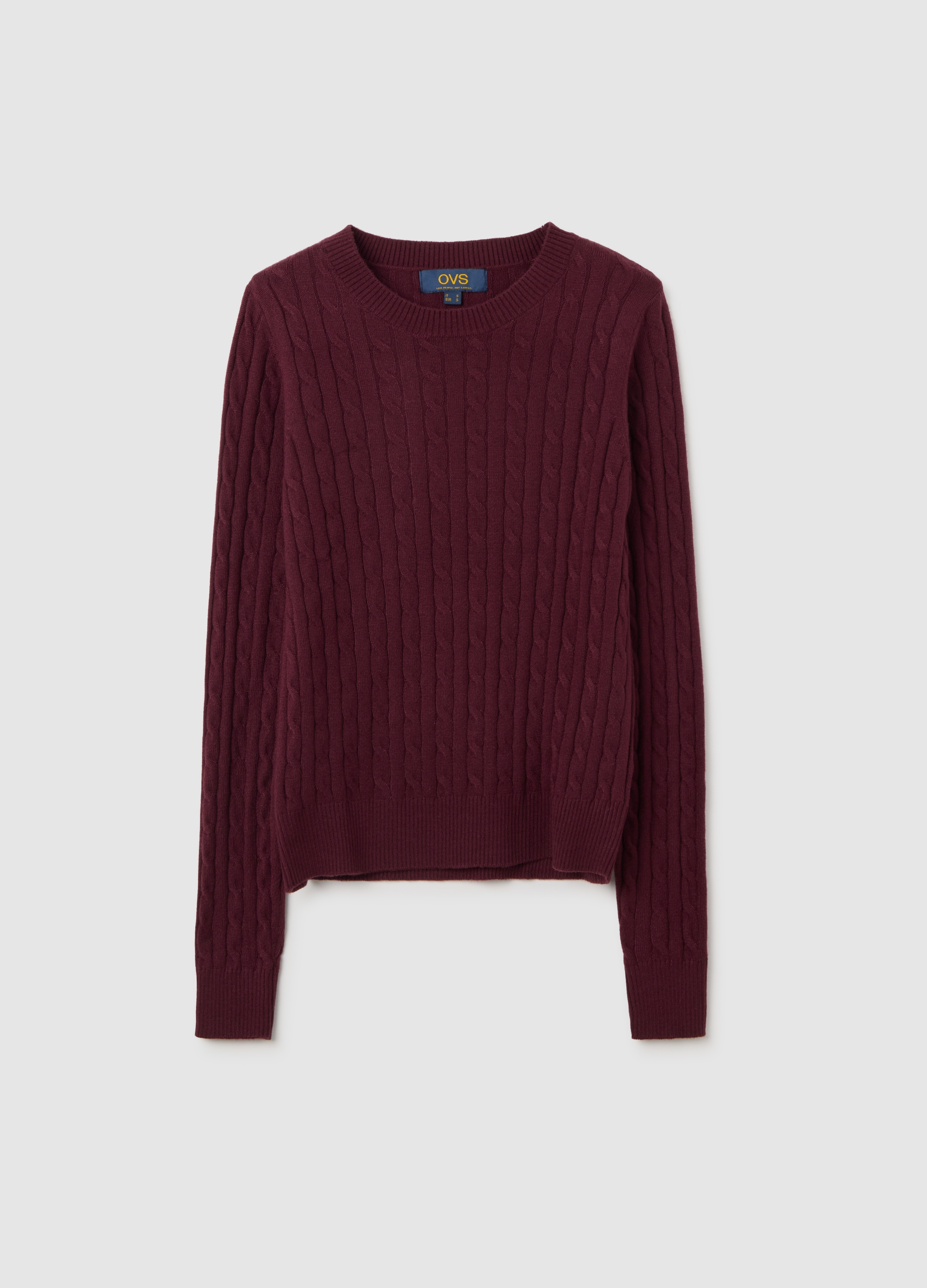 Suéter Rojo De Cuello Redondo, Mujer, Rojo Oscuro, Talla: 42