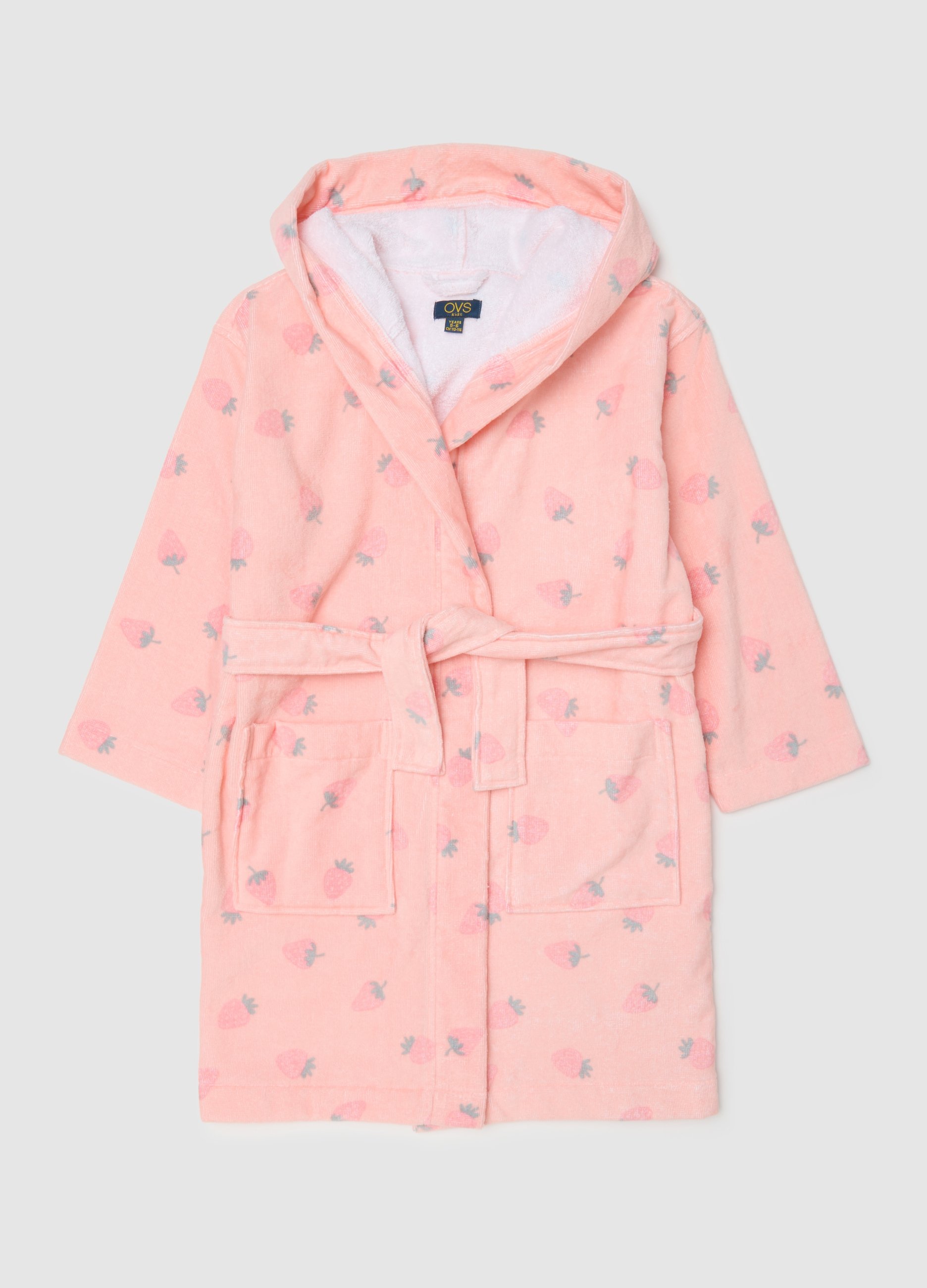 OVS KIDS, Albornoz Rosa De Niña En Algodón Puro Ajuste Regular Con Diseños, Niña, Rosa pastel, Talla: 5-6