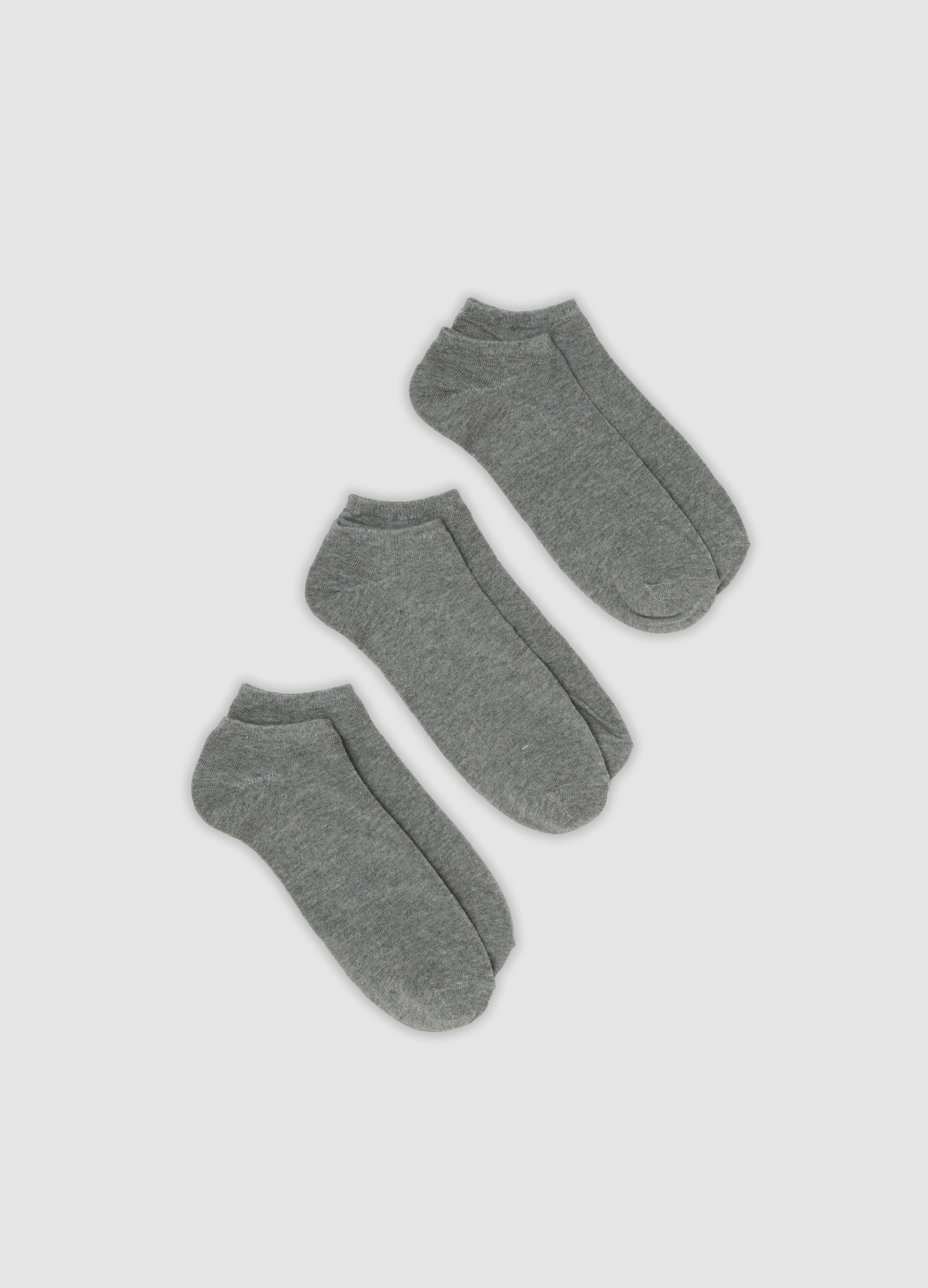 OVS, Tripack Di Calze Alla Caviglia Grigie In Cotone Organico Elasticizzato, Uomo, Grigio, Taglia: 38-42
