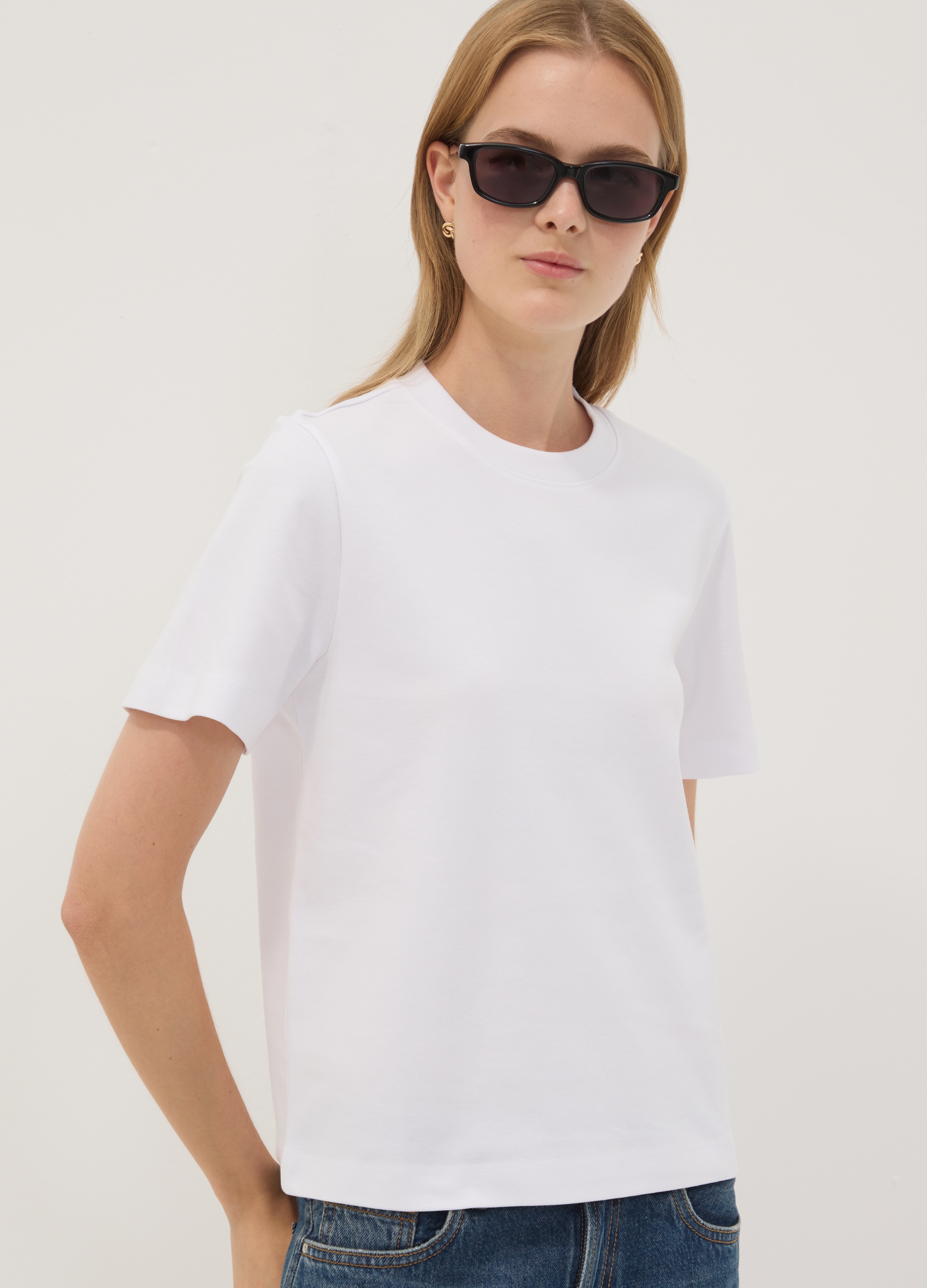 OVS, T-shirt The Iconic Tee Relaxed Fit Bianca In Puro Cotone A Maniche Corte, Donna, Bianco, Taglia: XS