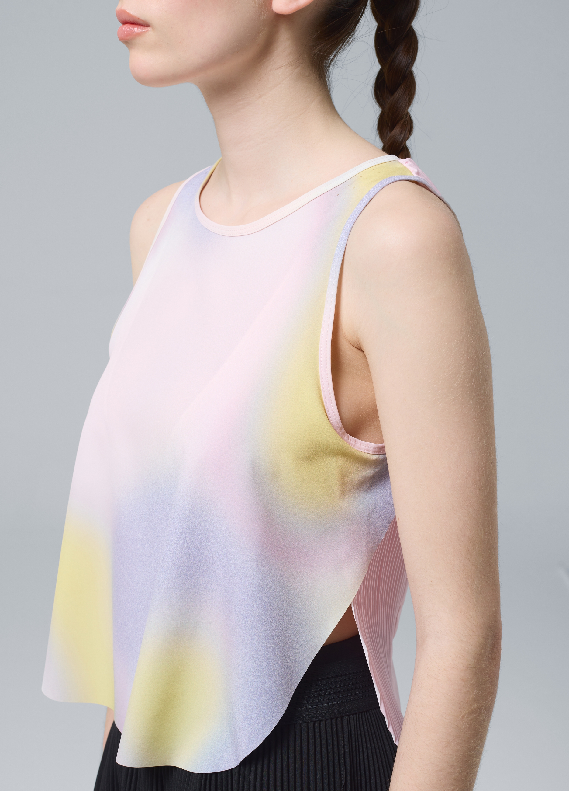 ALTAVIA COURT, Canotta Tecnica Sportiva Plissettata Con Effetto Tie Dye Altavia Court, Donna, Multicolor, Taglia: XS