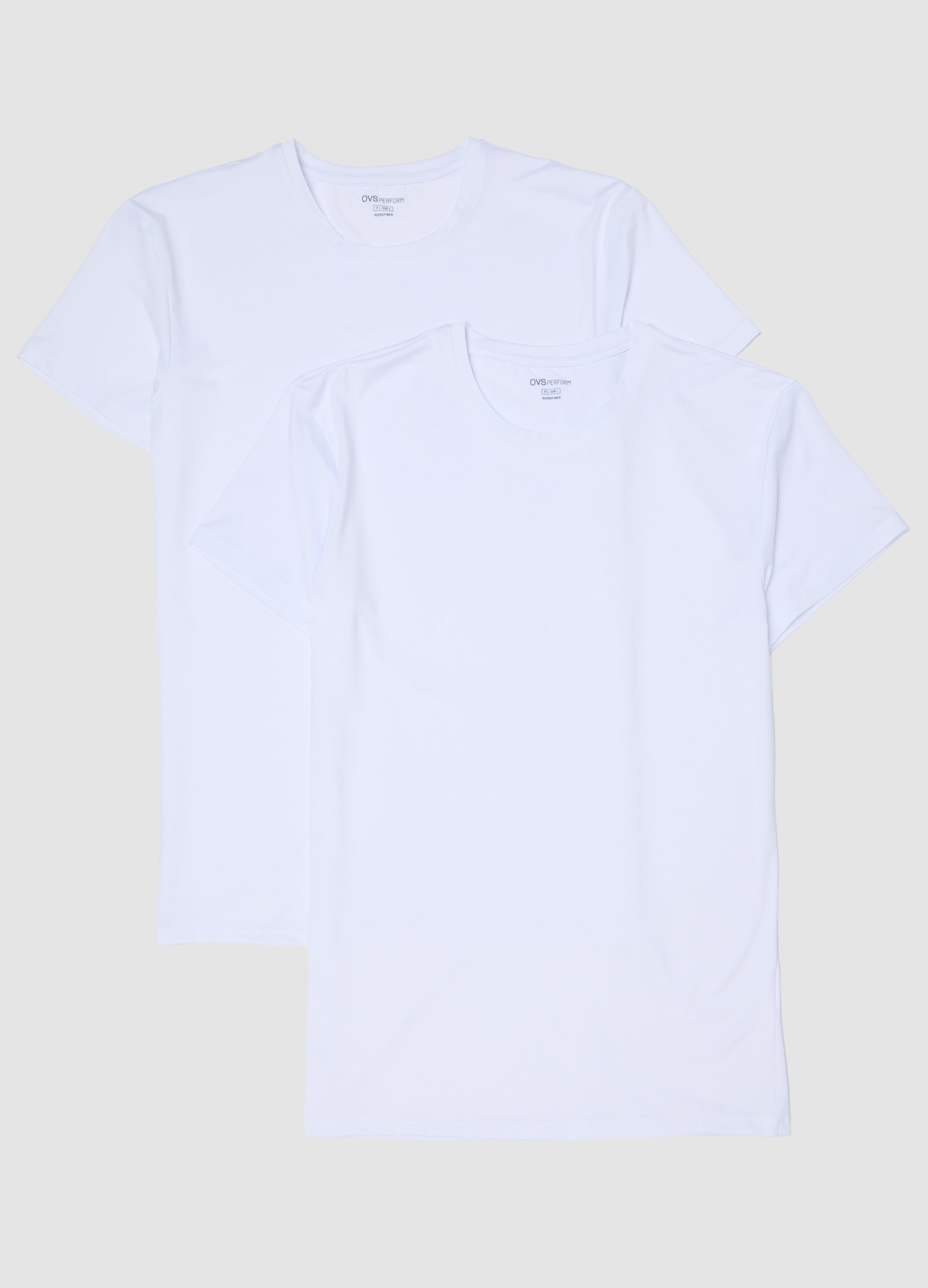 Bipack Di T-shirt Bianche In Tessuto Elasticizzato, Hombre, Azul Claro, Talla: XXL