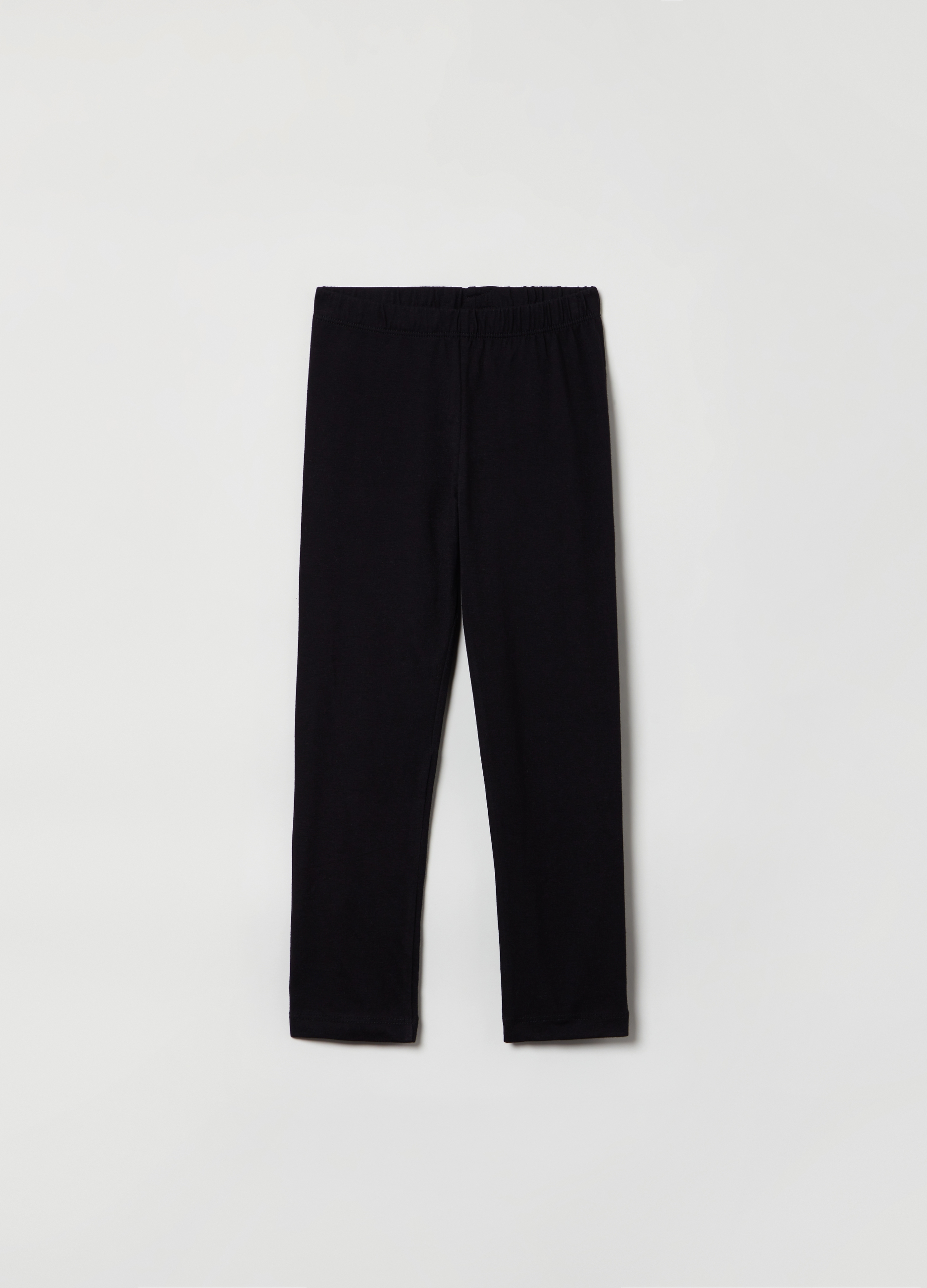 OVS, Leggings In Cotone Stretch, Unisex, Nero, Taglia: 5Y/107-114