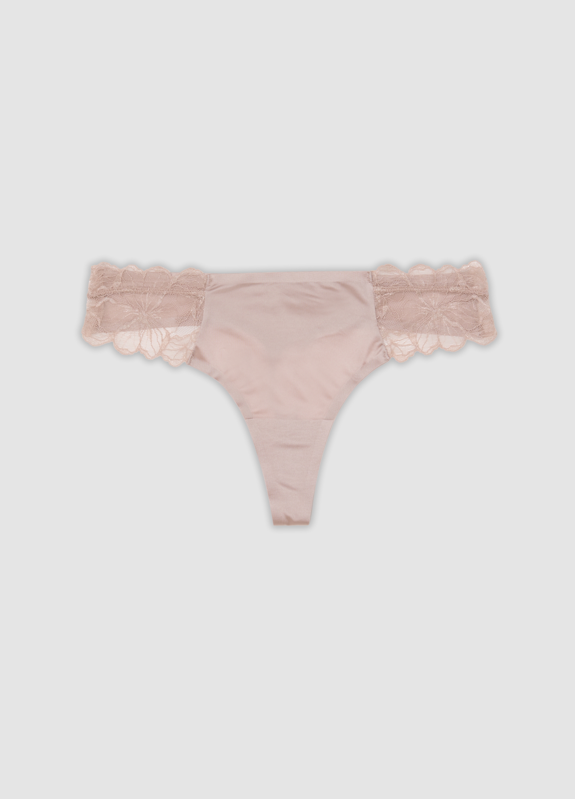 LES COPAINS, Slip Brasiliana Rosa In Microfibra Elasticizzata Con Pizzo, Donna, Rosa, Taglia: 2
