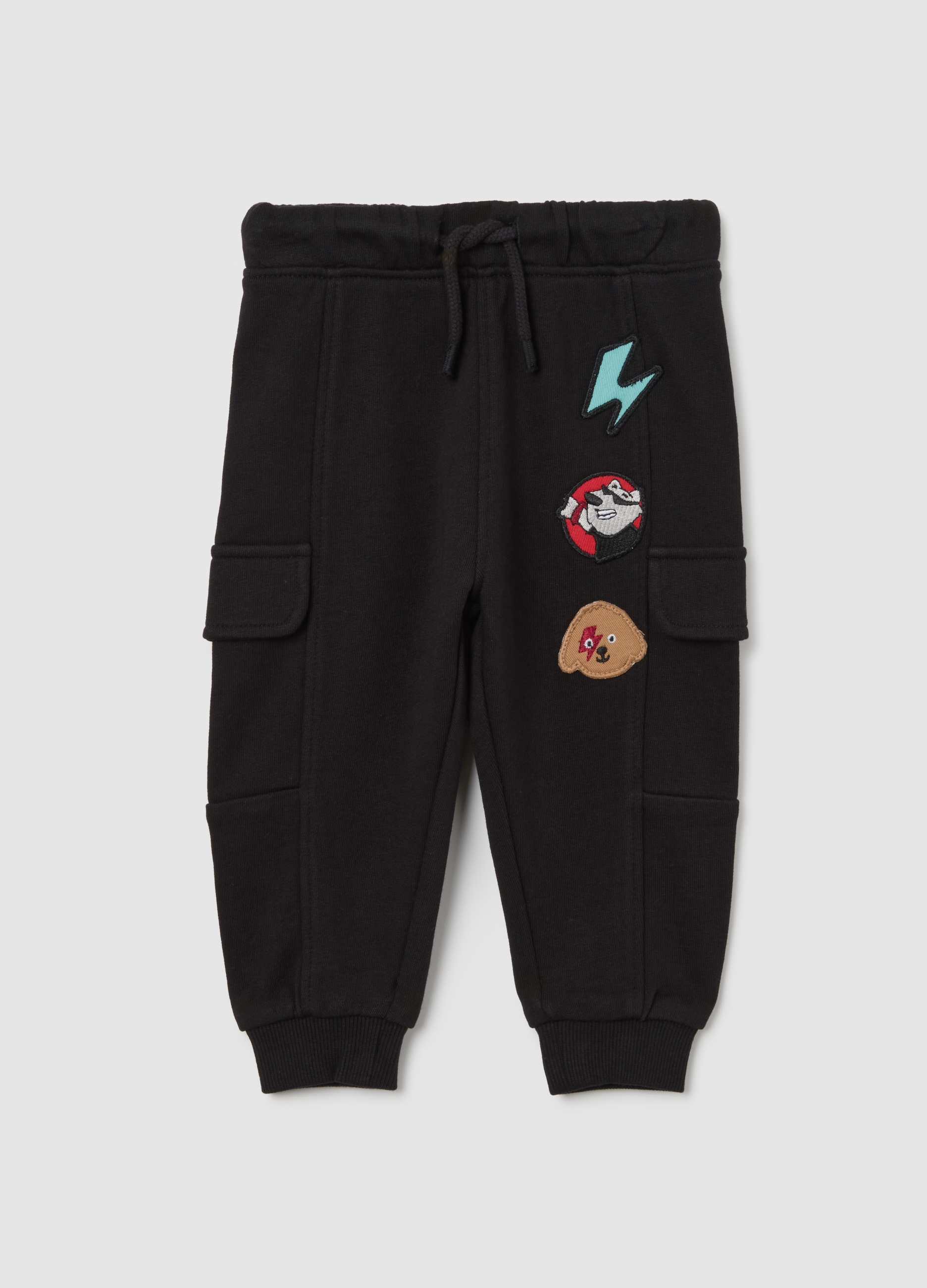 FAGOTTINO, Pantalones Jogger Negros Con Cintura Elástica, Niño, Negro, Talla: 24-30