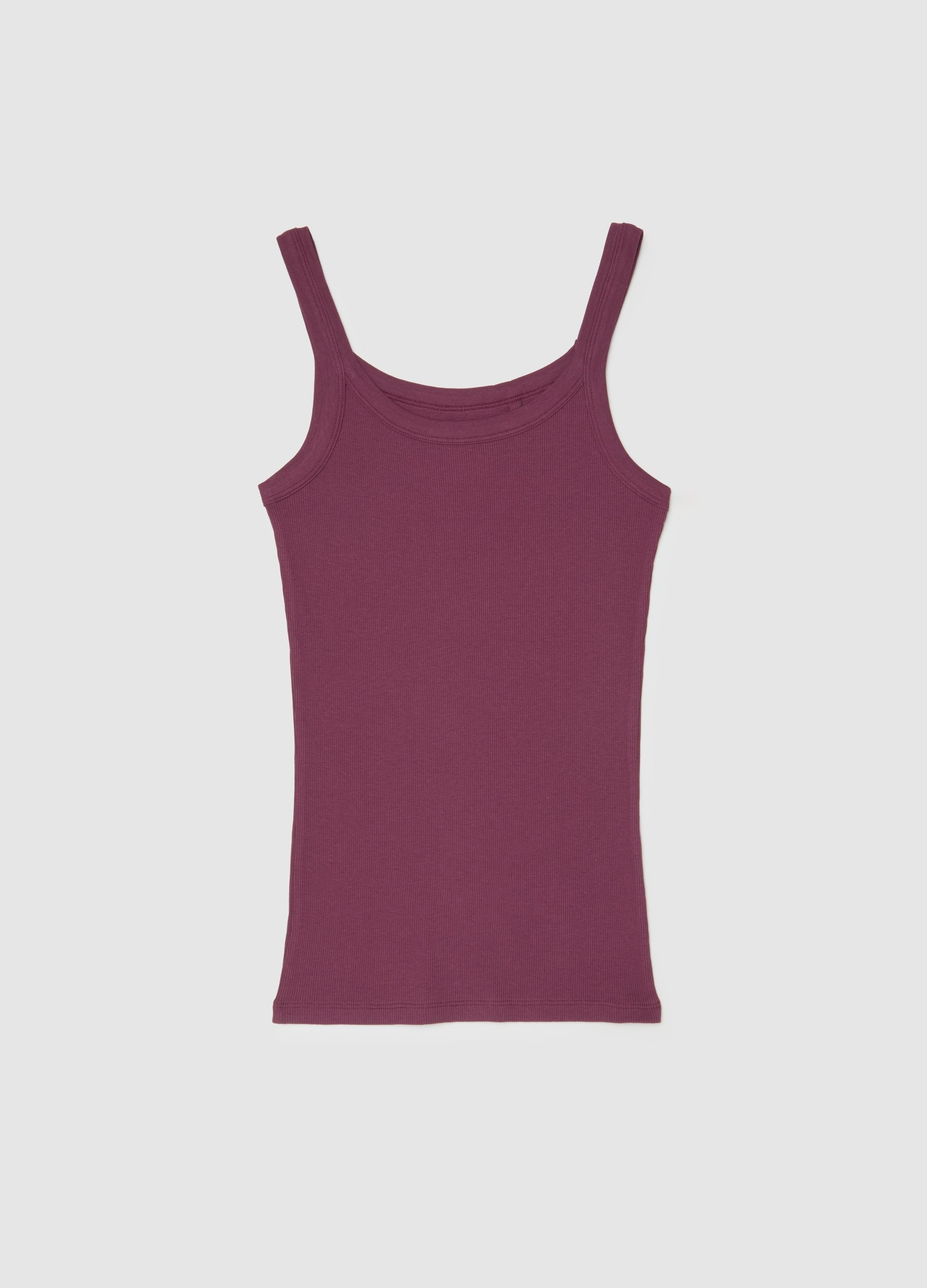 Camiseta Sin Mangas Púrpura De Algodón Puro, Ajuste Regular, Mujer, Morado oscuro, Talla: M