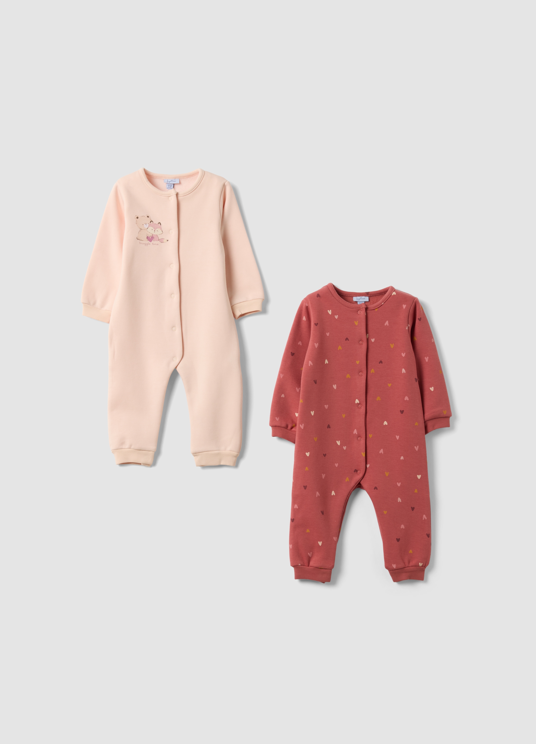 FAGOTTINO, Bipack Tutine Rosa In Tessuto Elasticizzato, Bambina, Beige, Taglia: 18-24