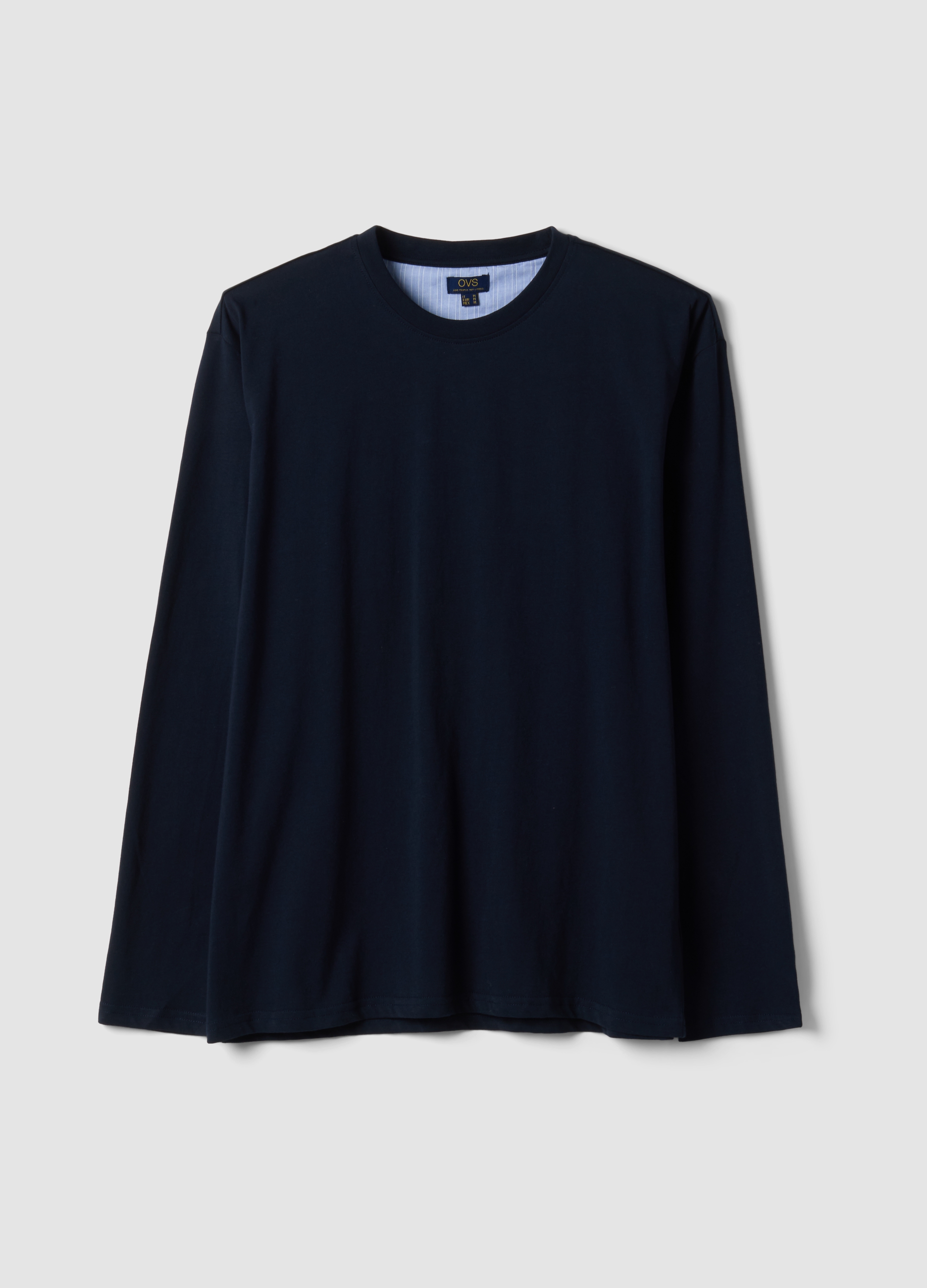 OVS, Maglia Pigiama Blu In Puro Cotone Organico Girocollo, Uomo, Blu, Taglia: L