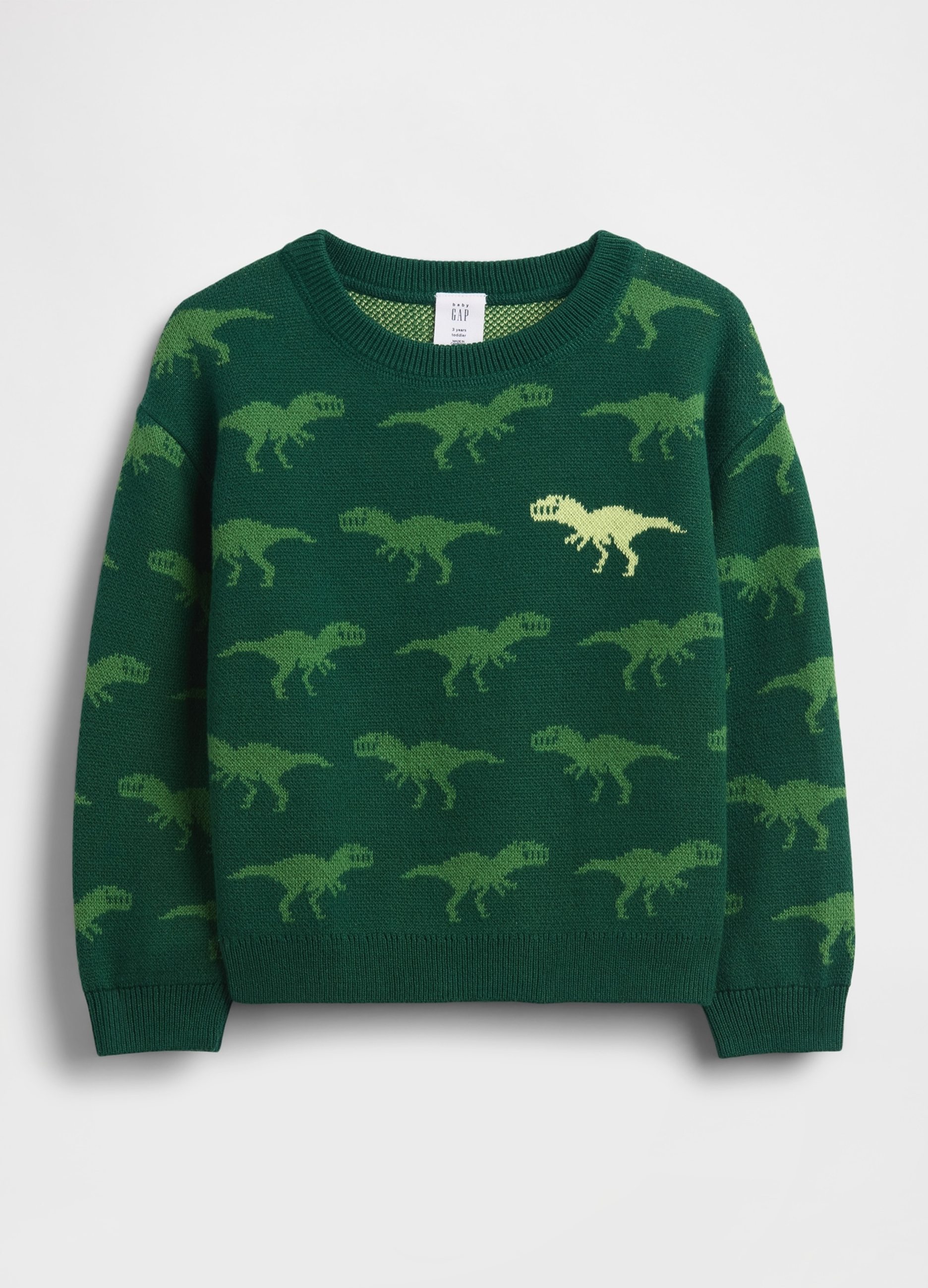 GAP KIDS, Maglione In Cotone Con Dinosauri, Bambino, Verde, Taglia: 2Y/84-91