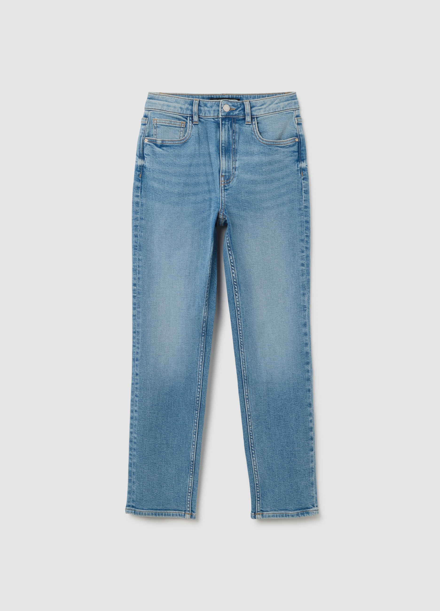 OVS, Vaqueros Denim Ajustados Y Elásticos, Mujer, Lavado claro, Talla: 42