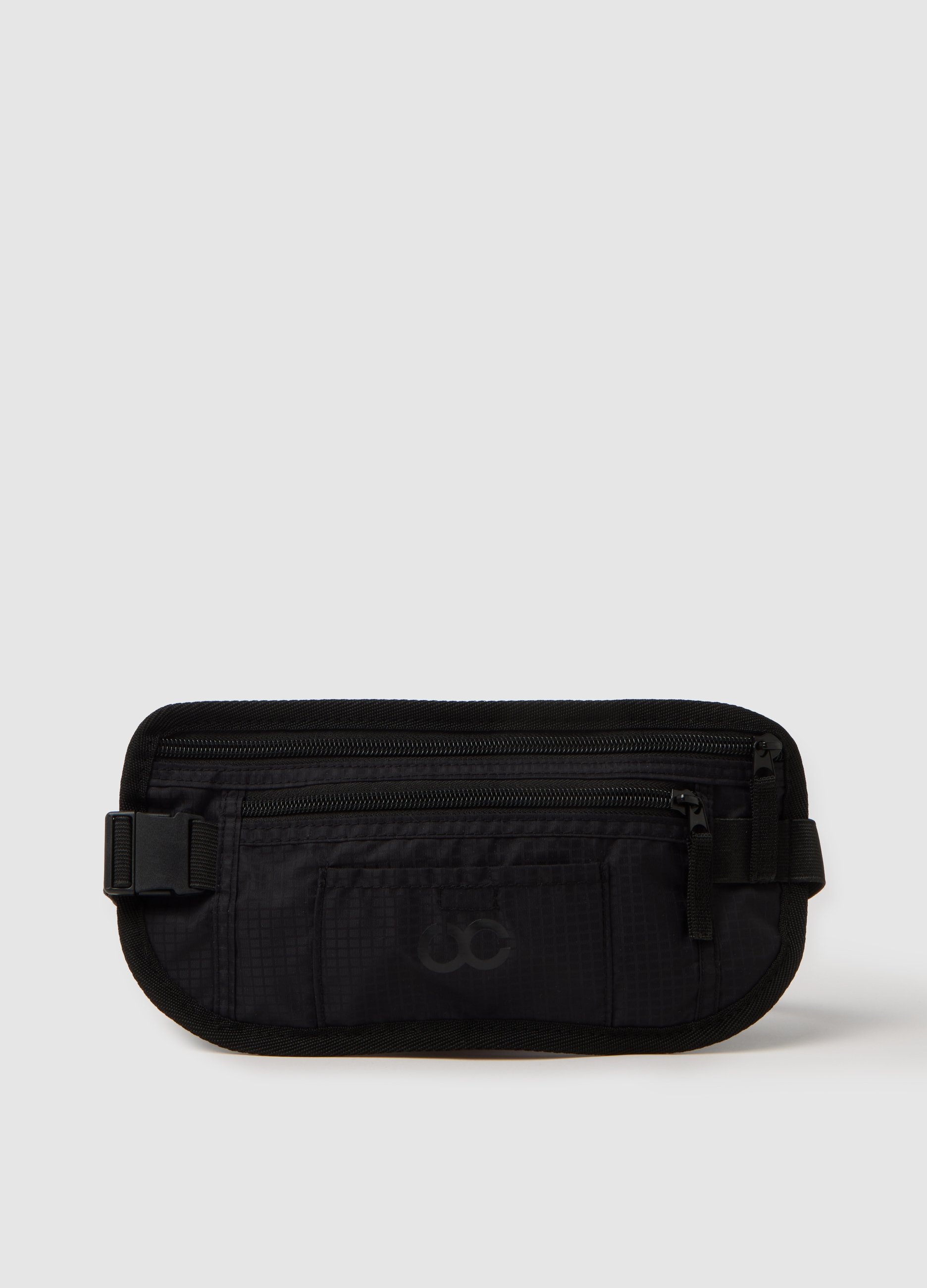 Riñonera Para Hombre Negra Con Textura De Malla, Hombre, Gunmetal, Talla: FASUL