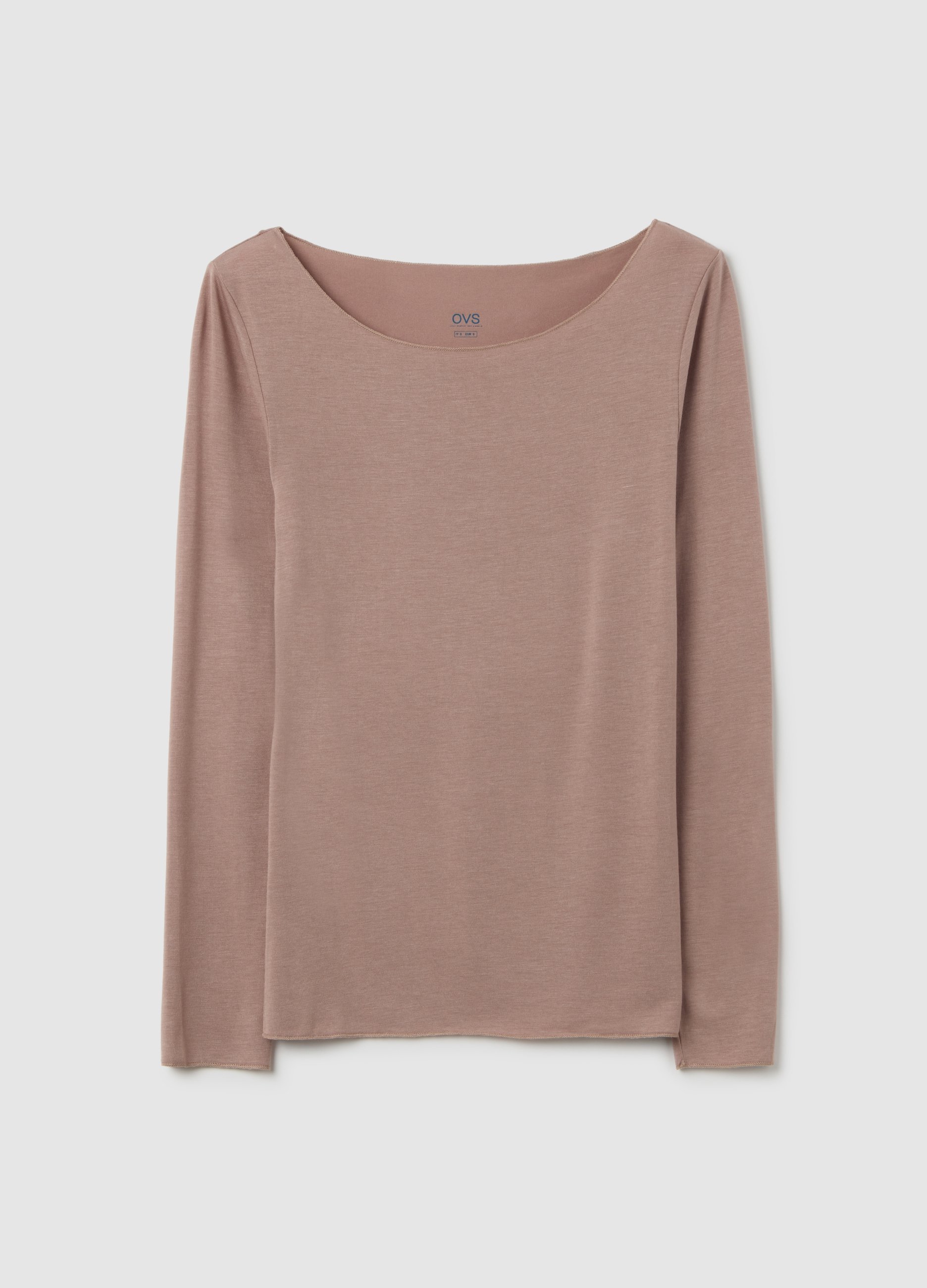 Camiseta Rosa Elástica De Manga Larga, Mujer, Gris, Talla: S