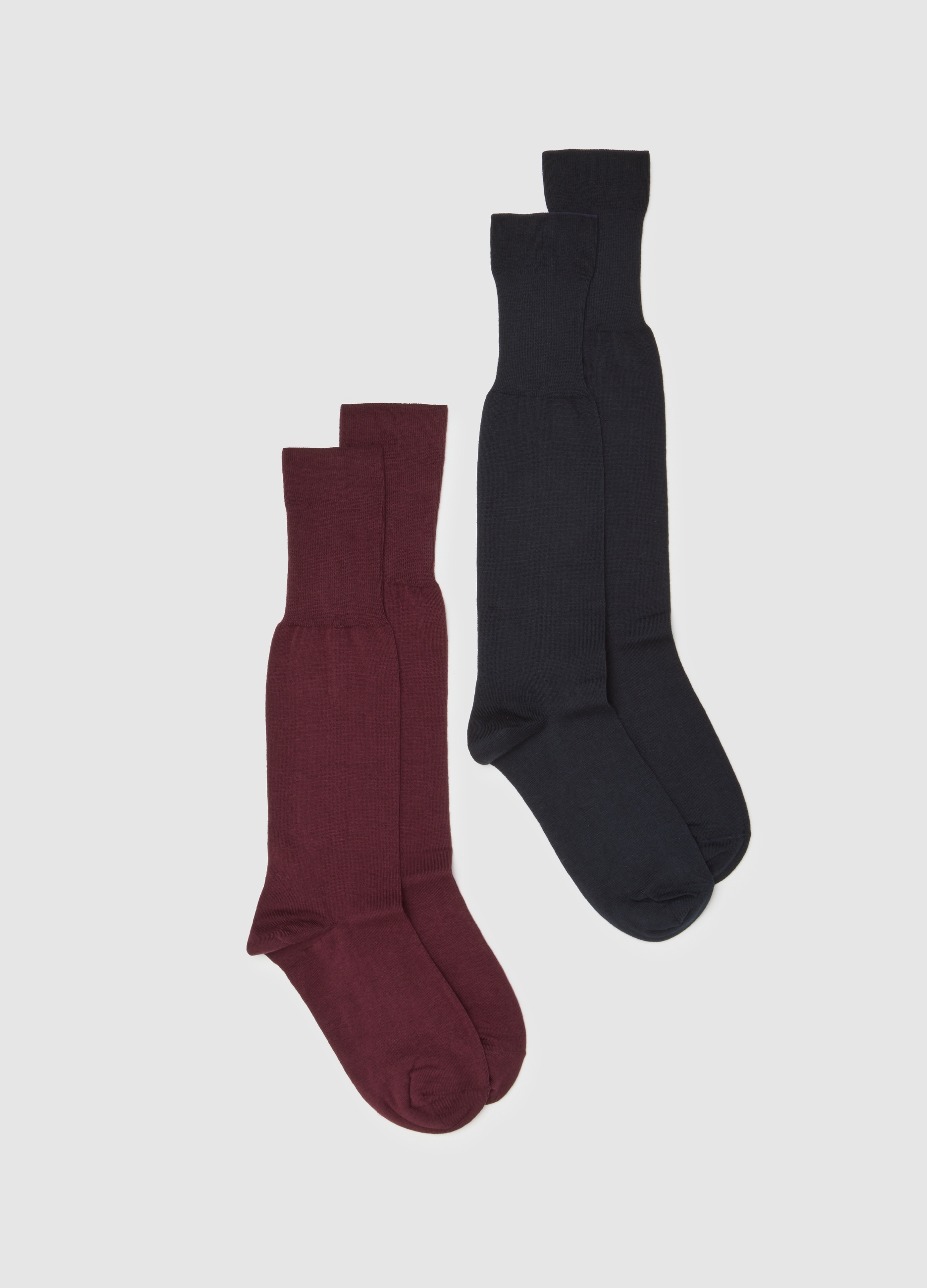 Bipack Calcetines Largos De Algodón Multicolor, Hombre, Negro/Rojo, Talla: 43/46