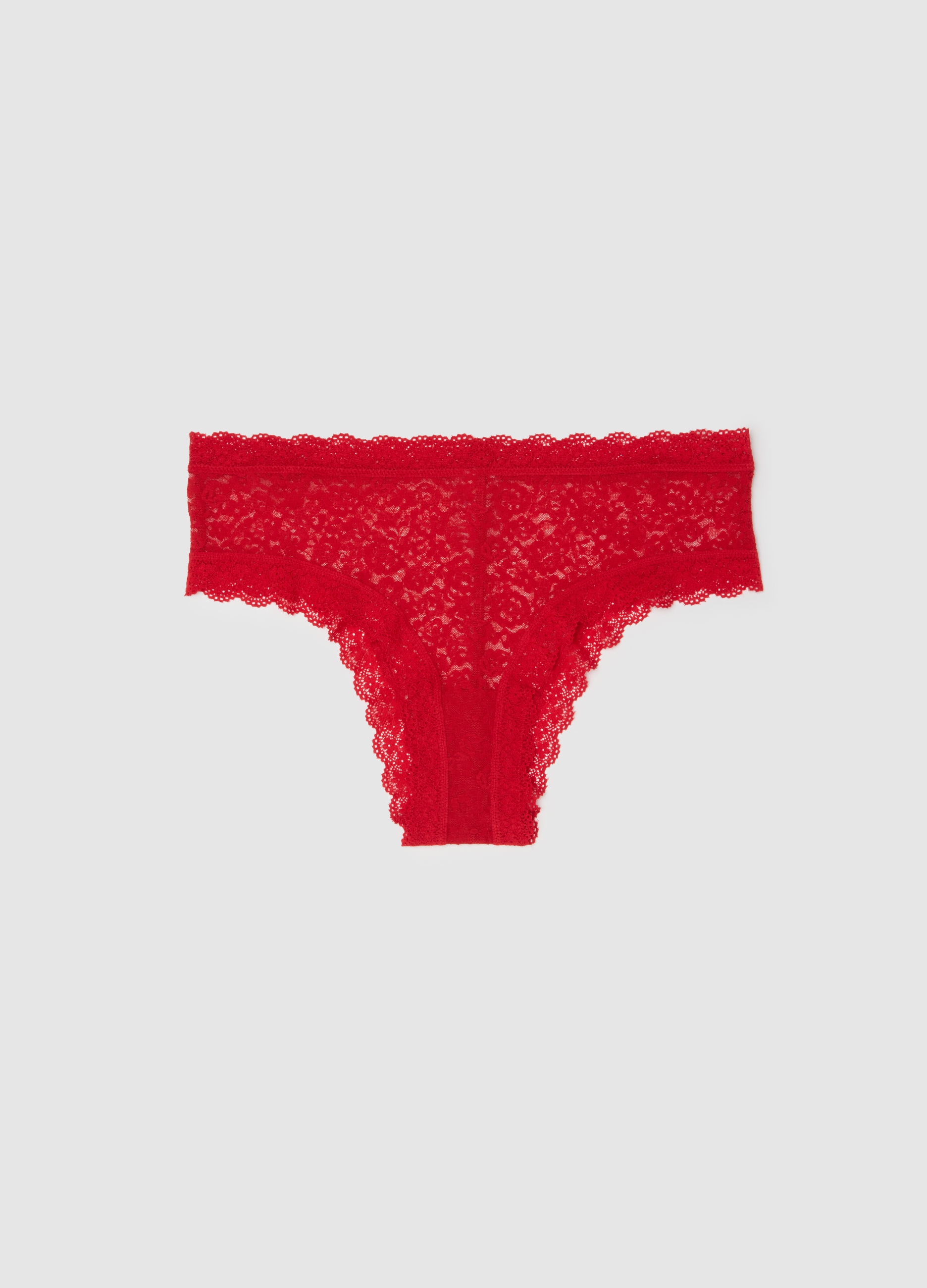 Bragas De Encaje Elástico Rojas, Mujer, Rojo Oscuro, Talla: 4
